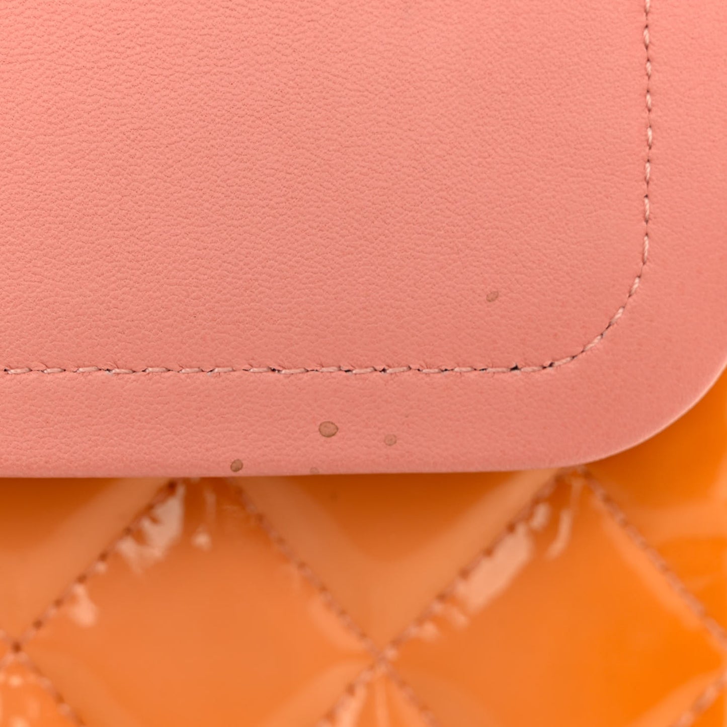 Patent Quilted Medium Double Flap Pink