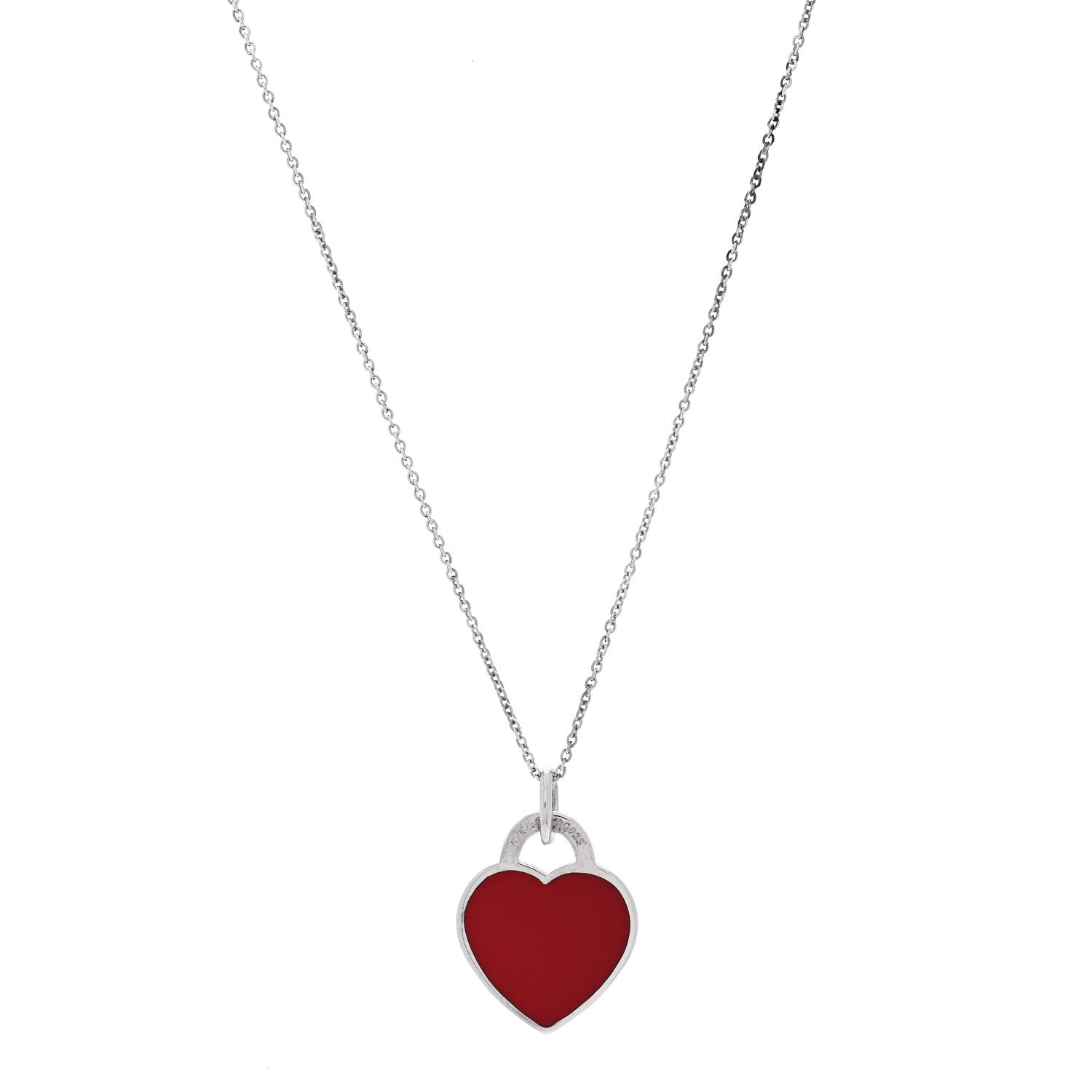 Tiffany Sterling Silver Enamel Return to Tiffany Heart Pendant