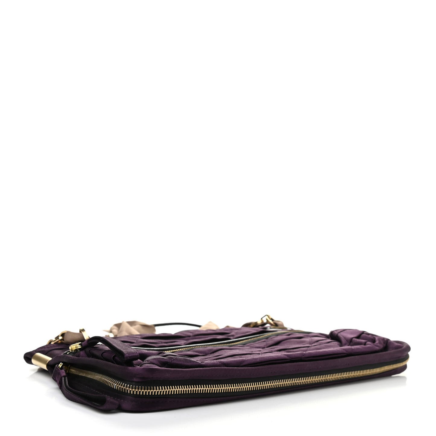 Satin Amalia Medium Shoulder Bag Violet