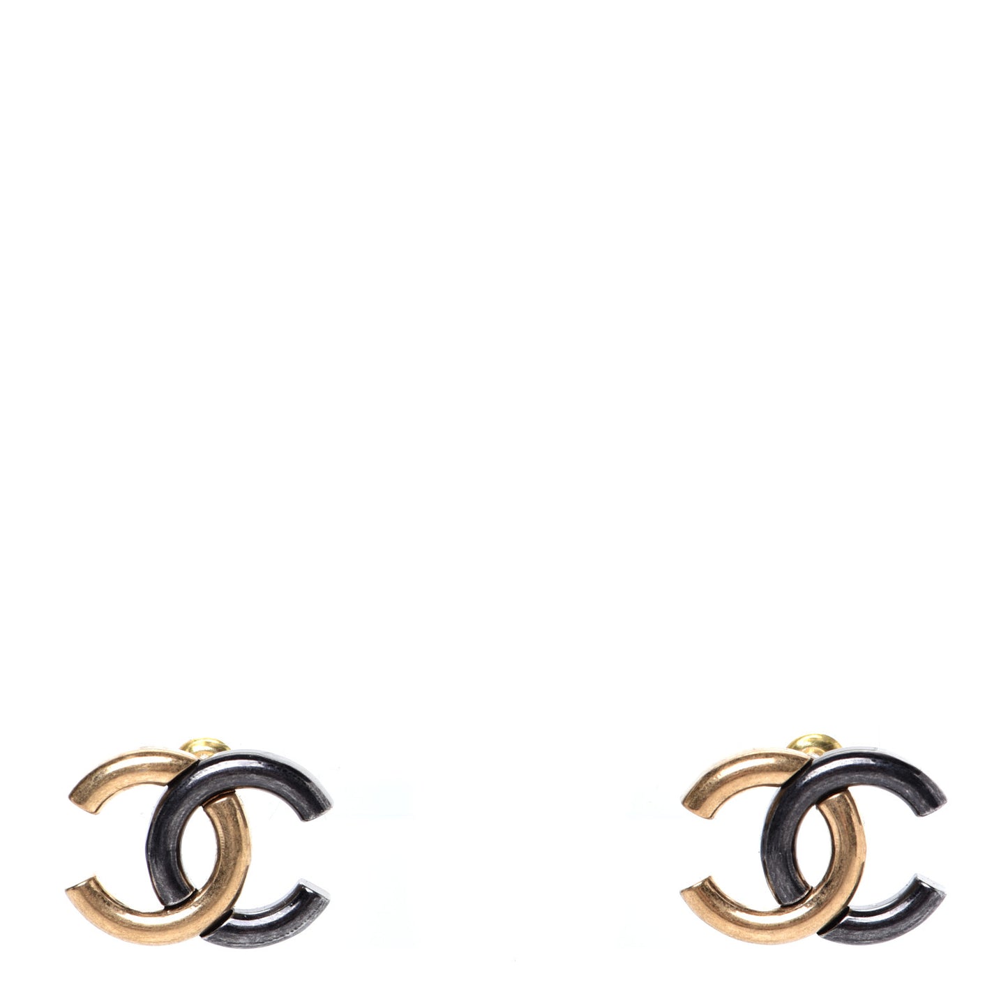 Metal CC Earrings Gold Ruthenium