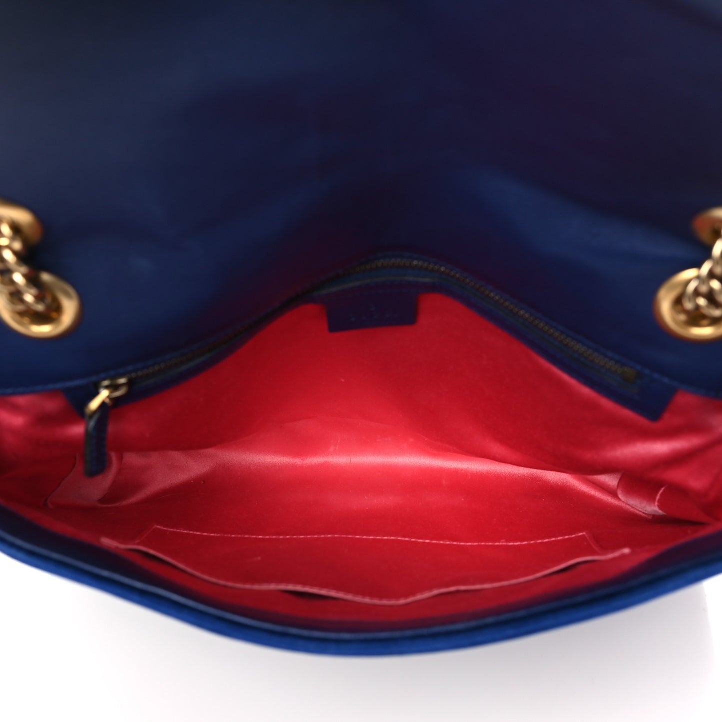 Velvet Matelasse Medium GG Marmont Shoulder Bag Cobalt Blue
