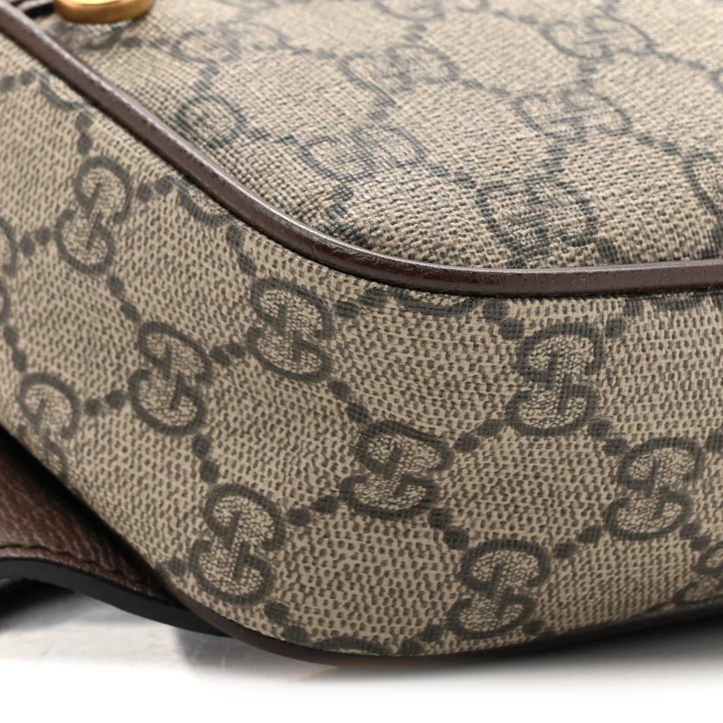Soft GG Supreme Monogram Medium Ophidia Belt Bag Dark Brown