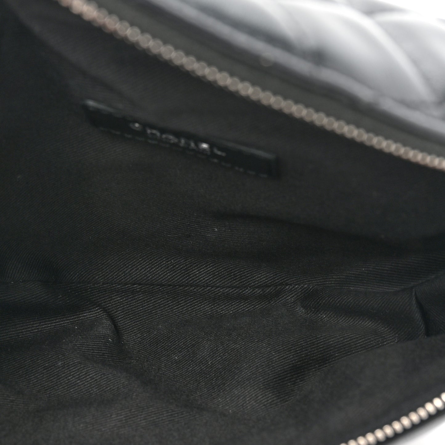 Lambskin Quilted Waist Belt Bag Black
