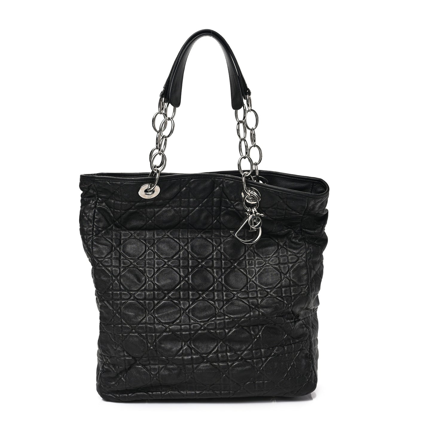 Lambskin Cannage Large Dior Soft Shopping Tote Black