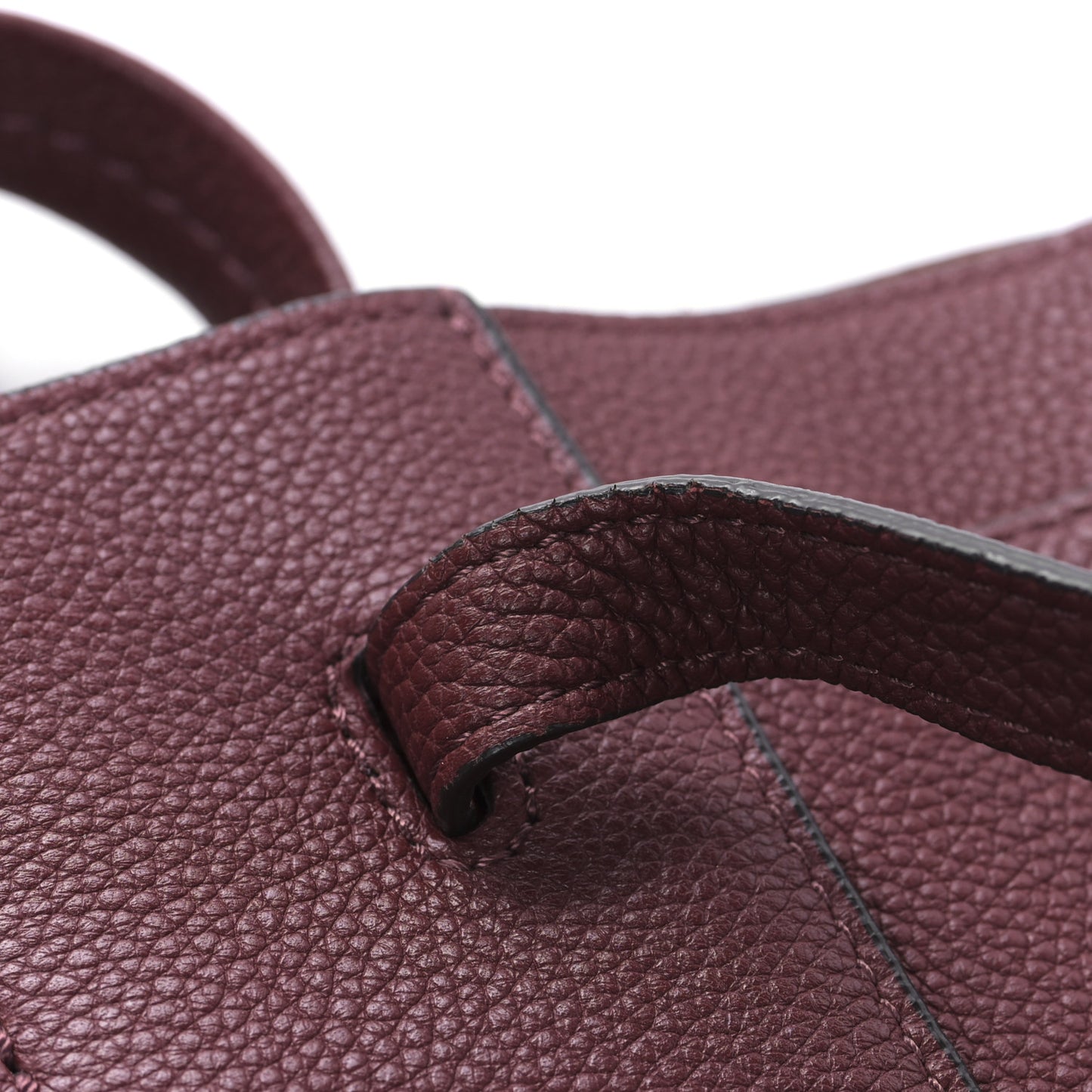 Soft Grained Calfskin Small Belt Cabas Phantom Burgundy