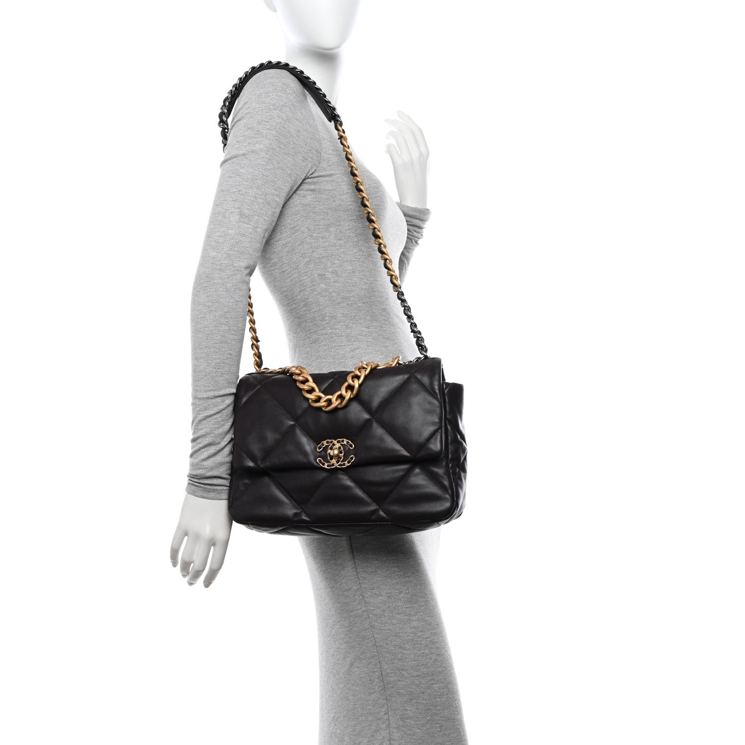 Chanel Lambskin Quilted Large Chanel 19 Flap Dark Brown 2 of 10