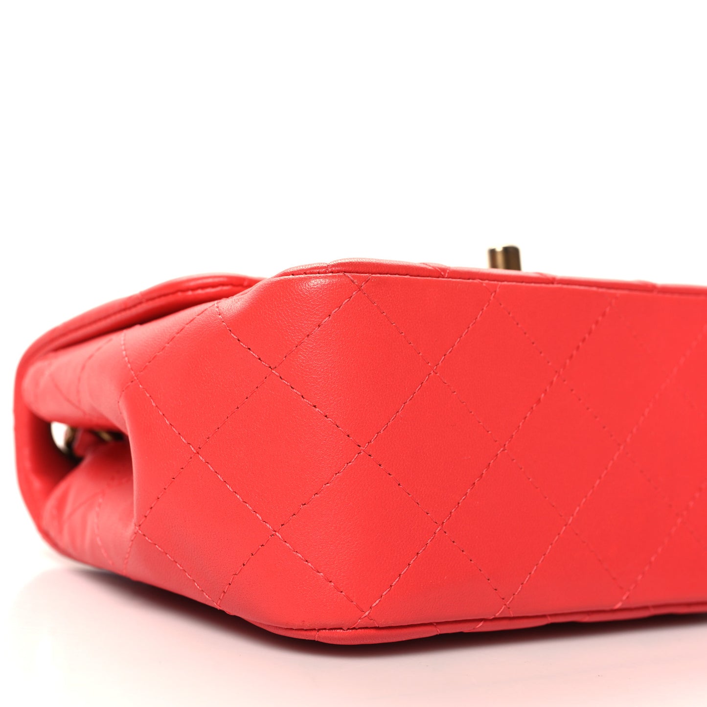 Lambskin Quilted Mini Square Flap Red