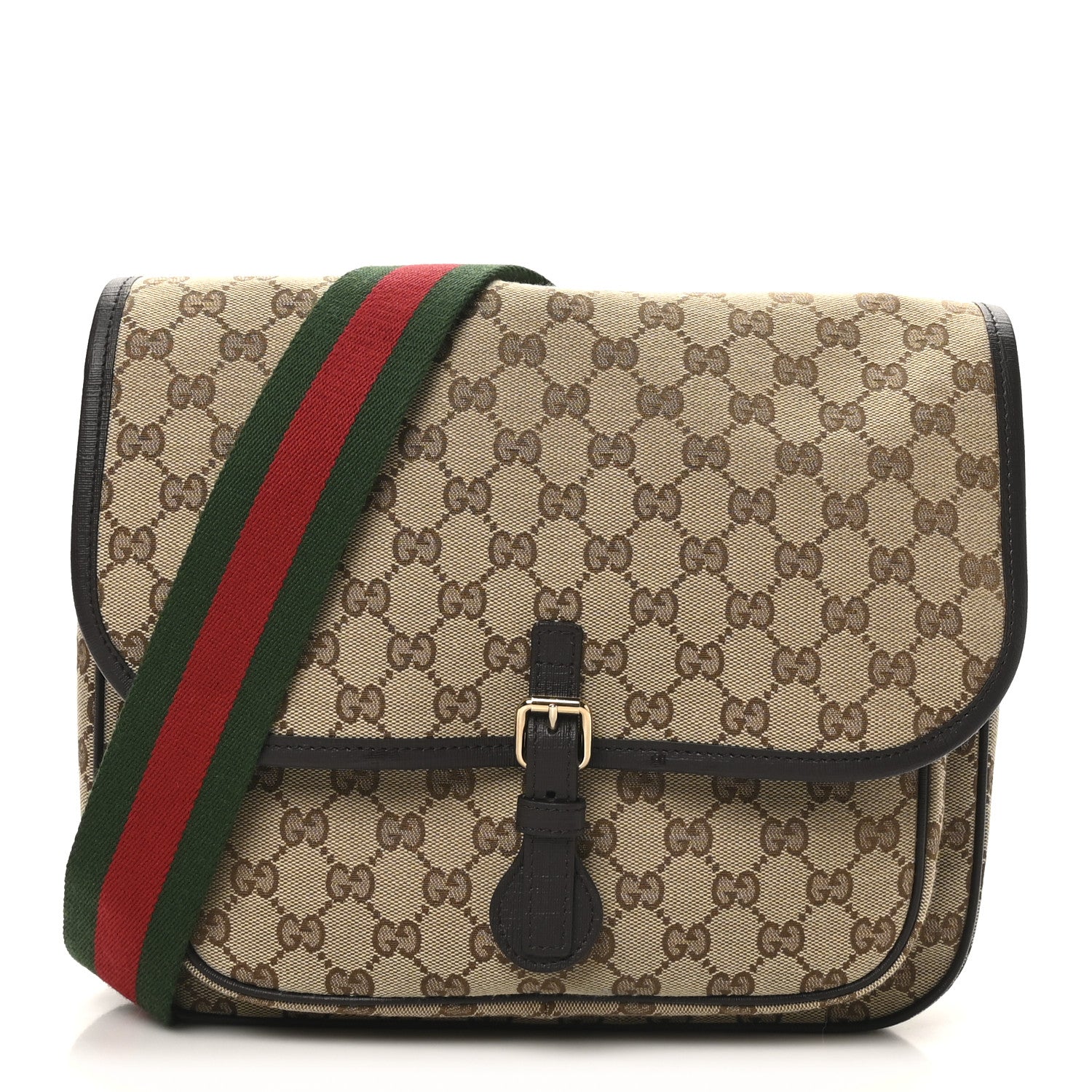 Gucci Monogram Web Childrens Messenger Bag Beige Ebony Cocoa 