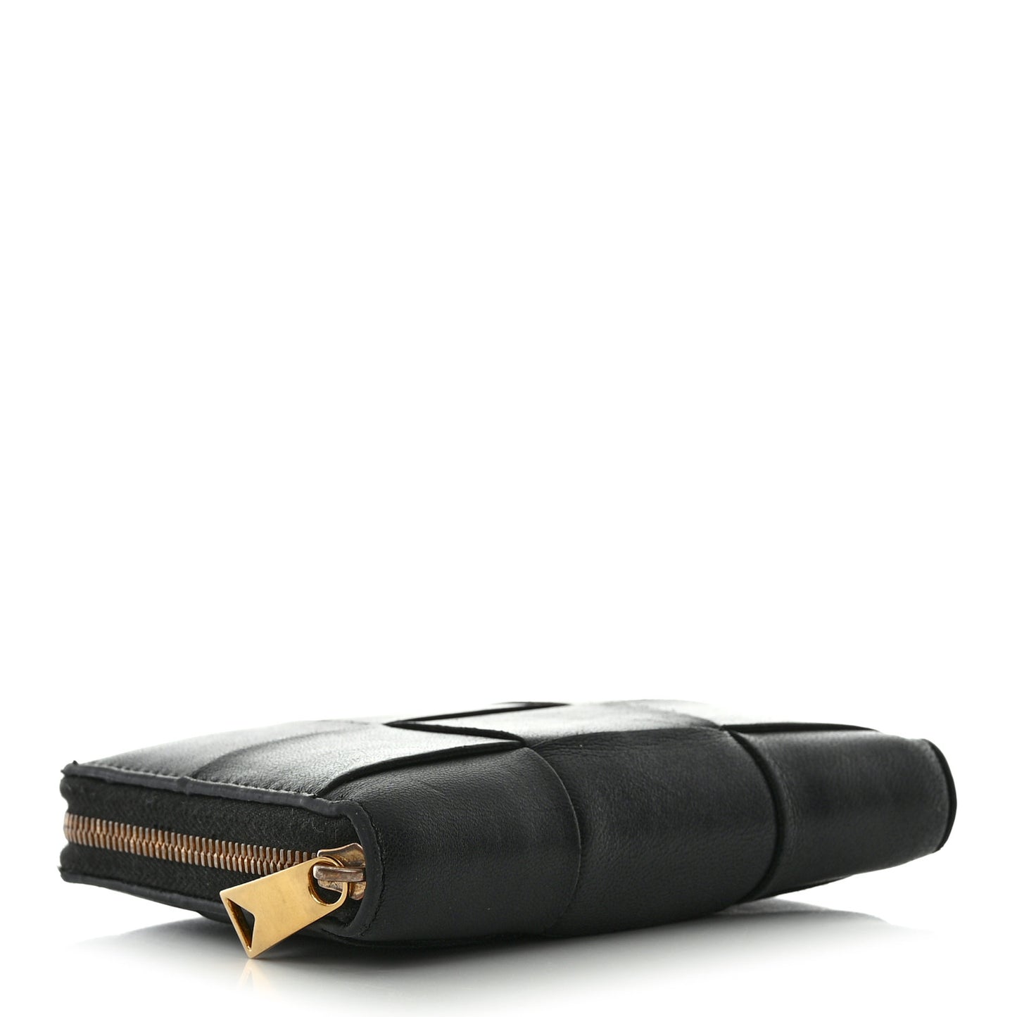 Calfskin Maxi Intreccio Zip Around Wallet Black