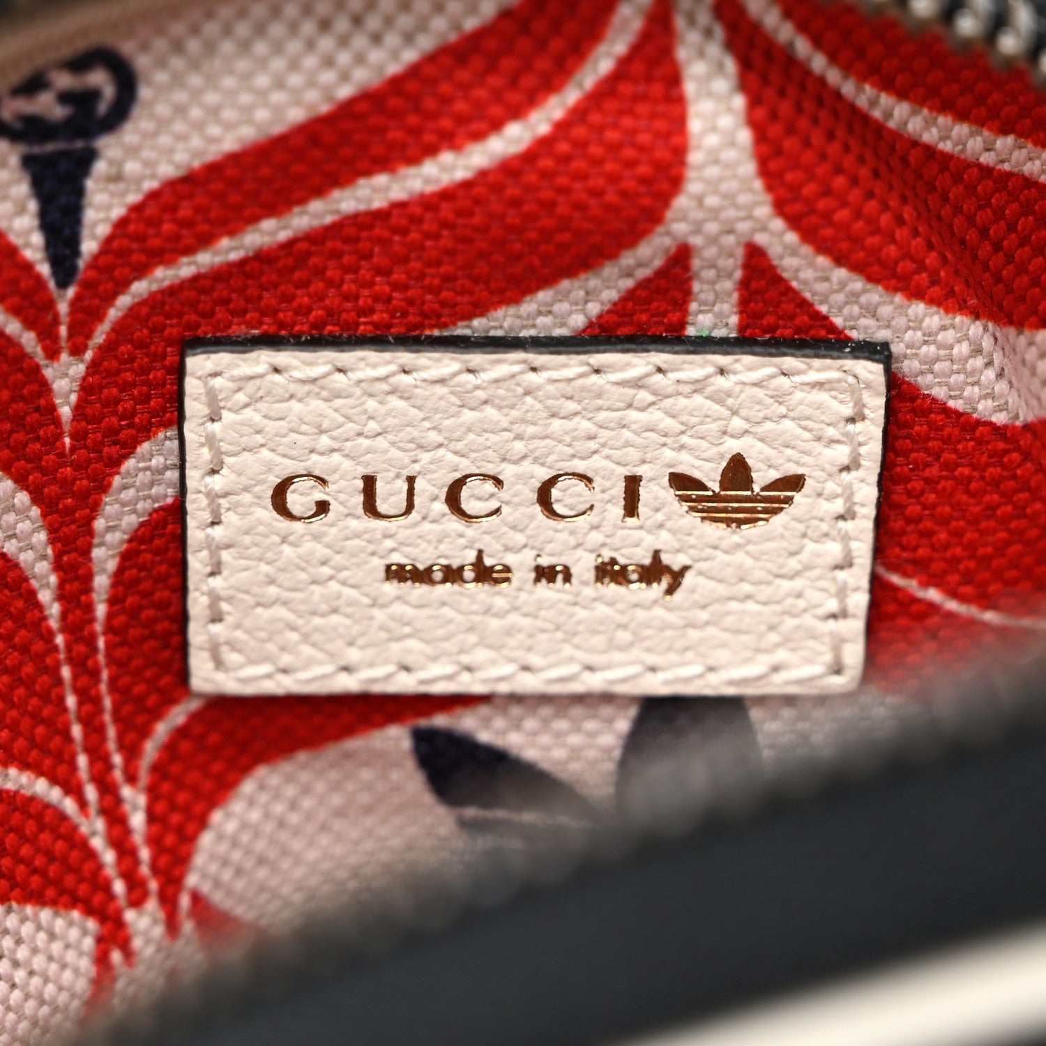 Gucci X ADIDAS Textured Dollar Calfskin Web Trefoil Mini Pouch Set Shoulder Bag Black Off White 8 of 14