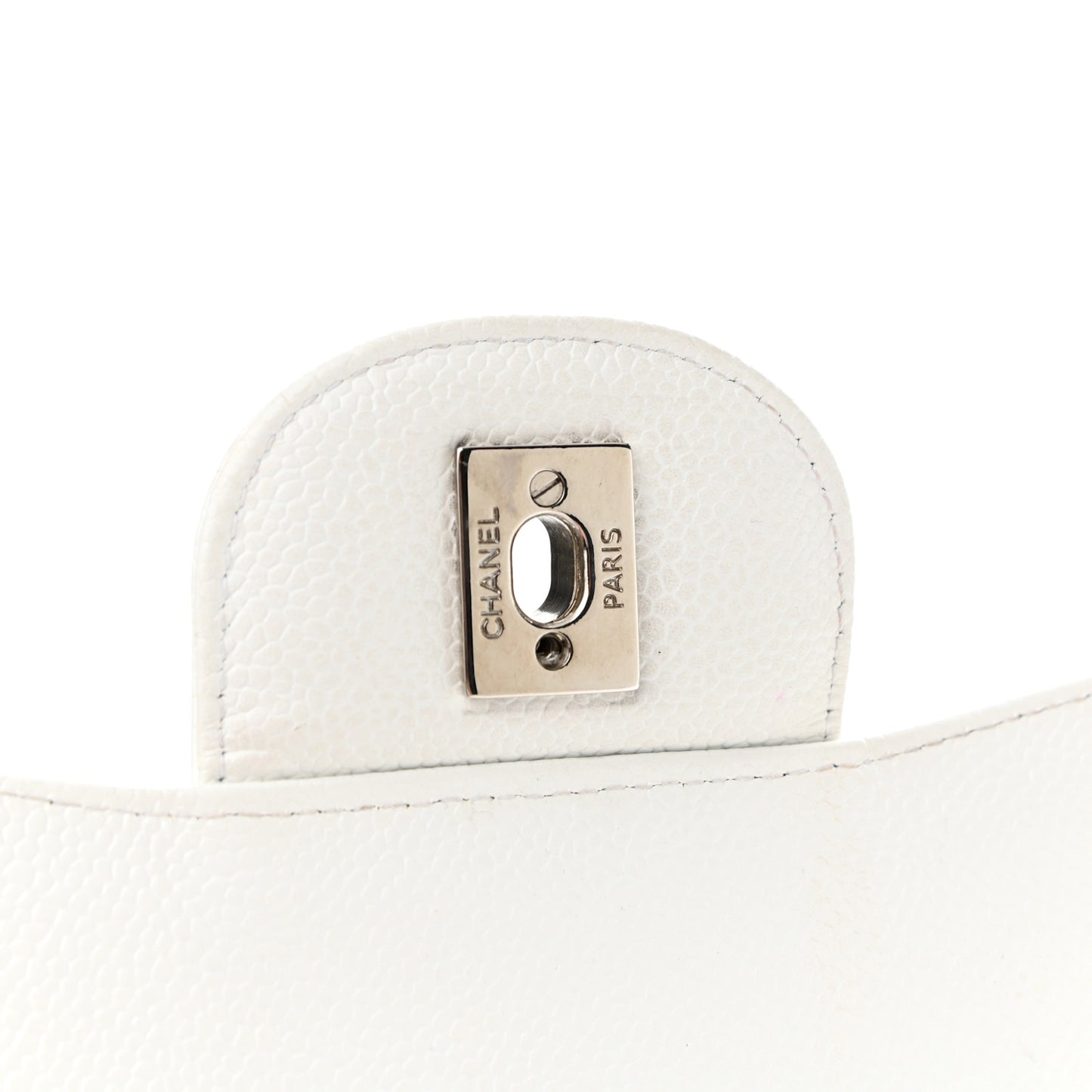 Caviar Quilted Jumbo Double Flap White