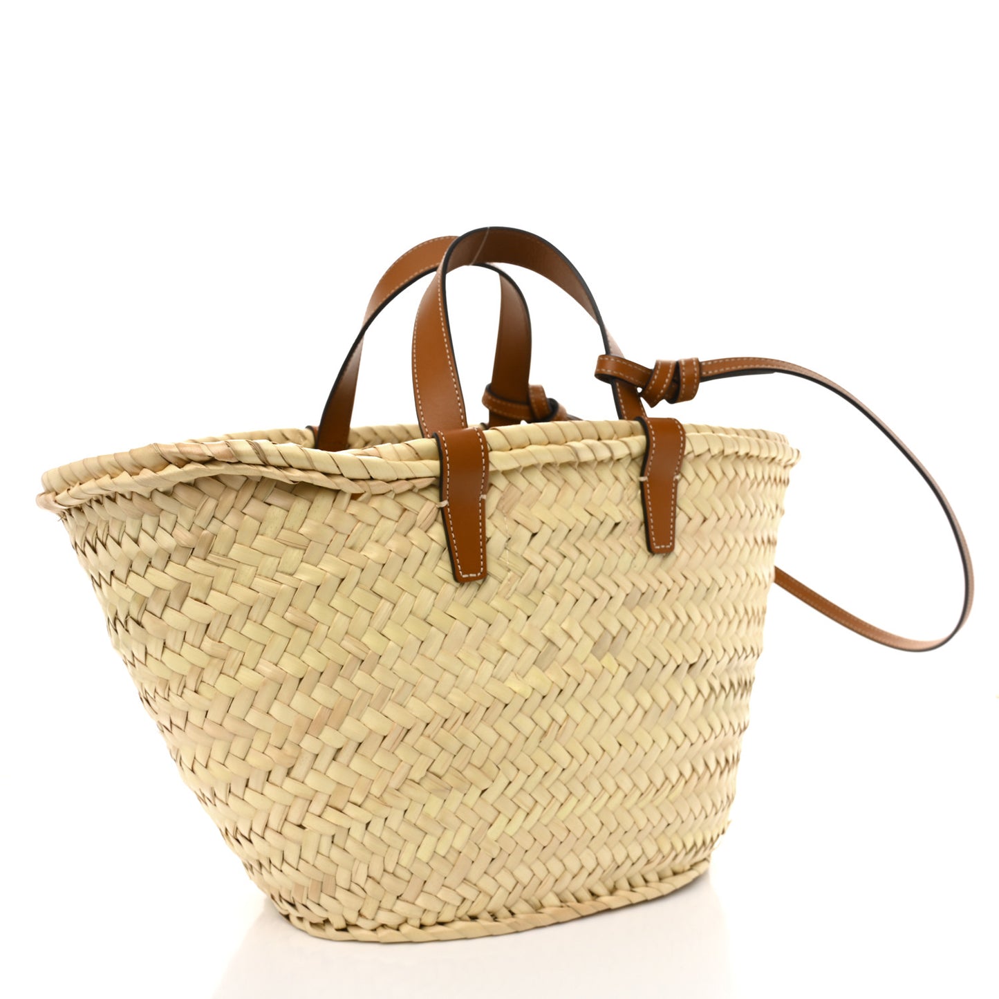 Palm Leaf Calfskin Triomphe Teen Panier Tan