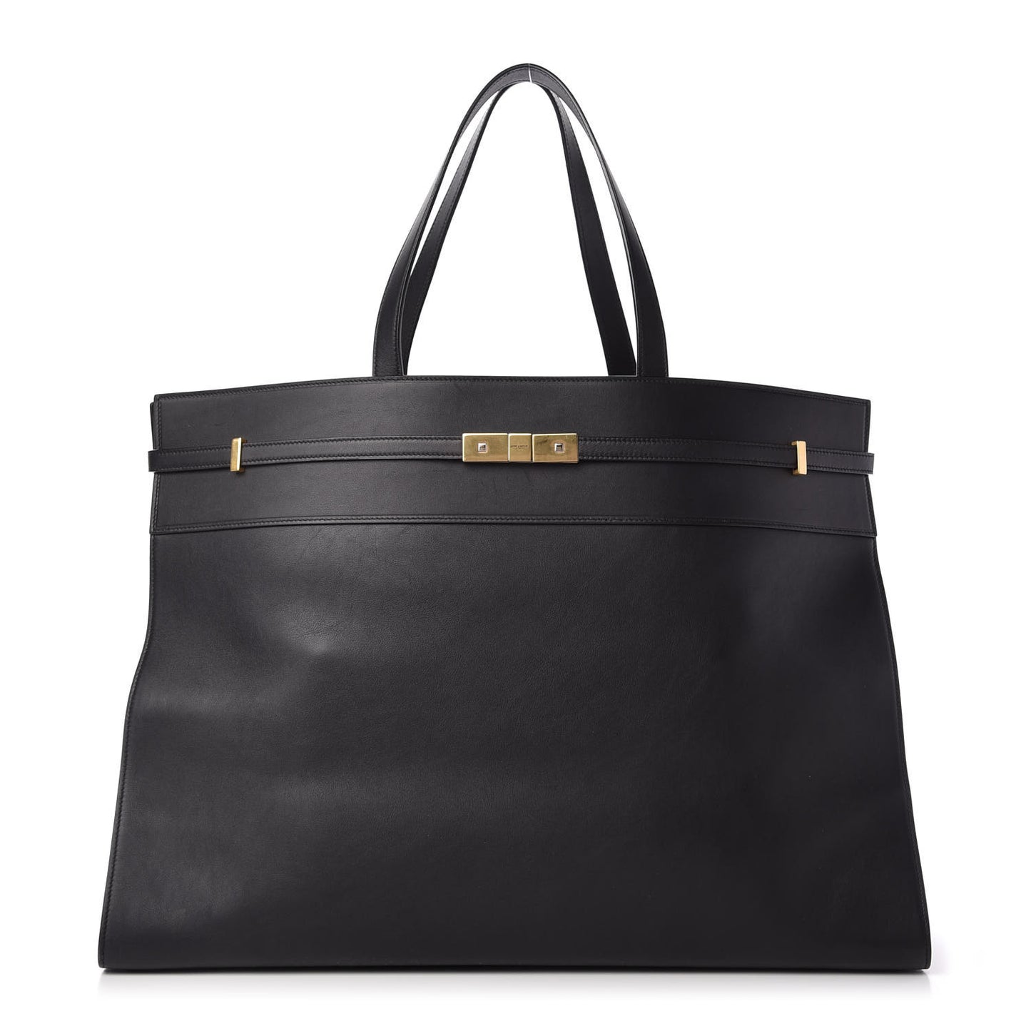 Calfskin Large Manhattan Shopper Tote Black