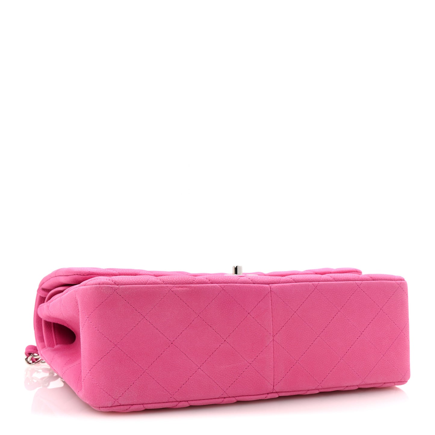 Iridescent Caviar Quilted Jumbo Double Flap Pink
