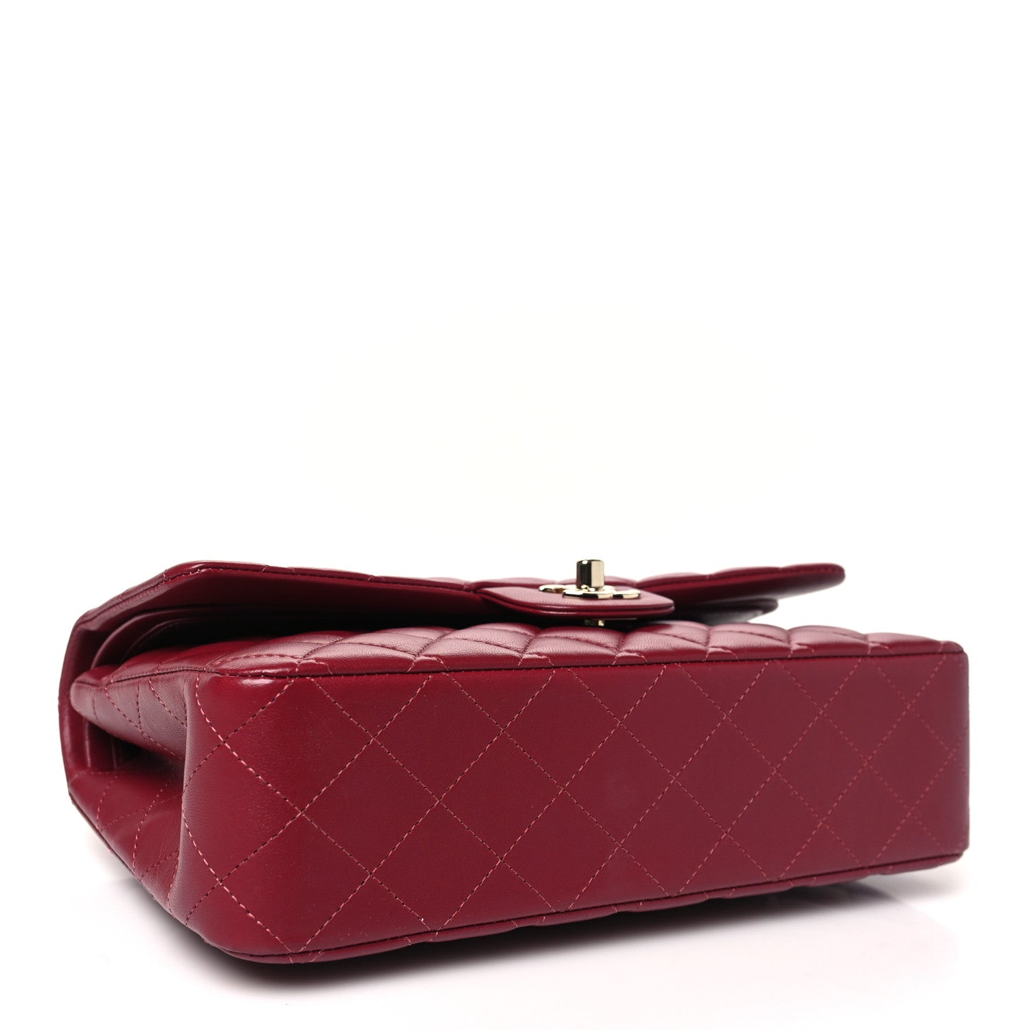 Chanel Lambskin Quilted Medium Double Flap Burgundy 4 of 11