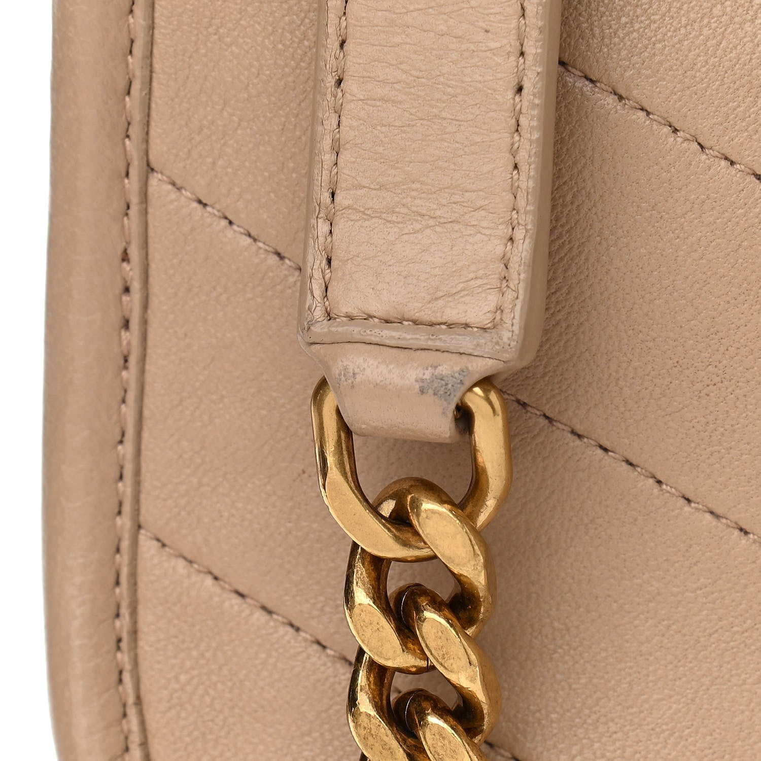 Saint Laurent Lambskin Matelasse Monogram Medium Niki Chain Satchel Dark Beige 14 of 14