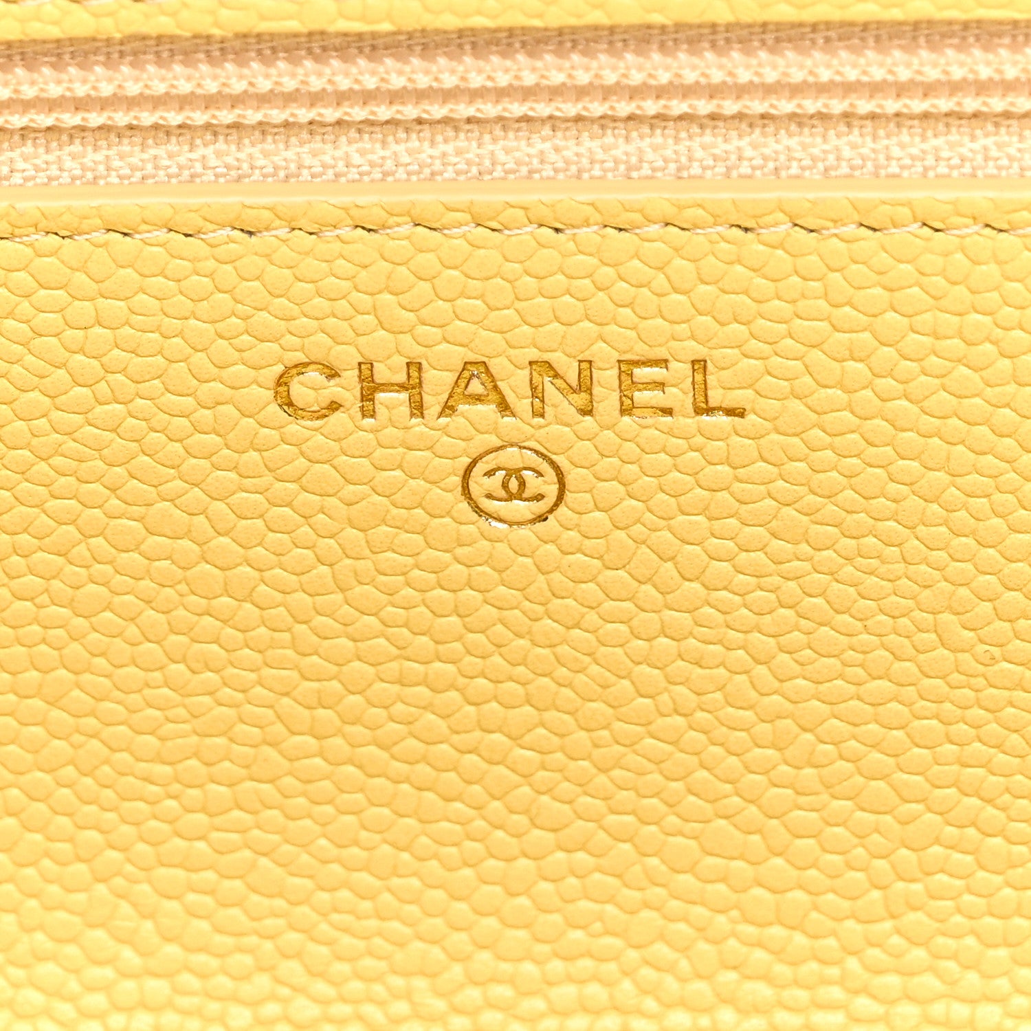 Chanel Caviar Quilted Tiny CC Wallet On Chain WOC Yellow 6 of 11