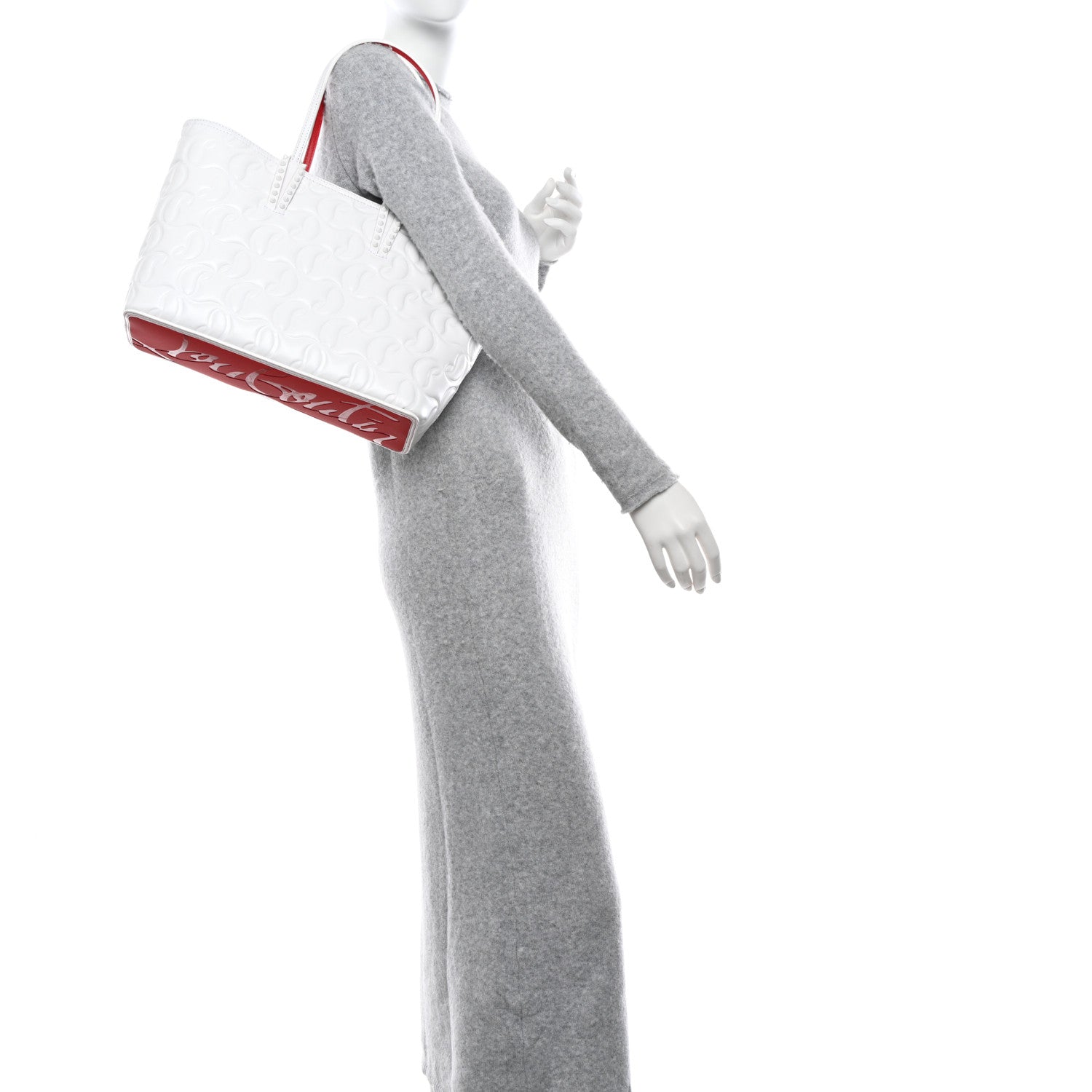 Christian Louboutin Nappa Embossed East West Cabata Tote White 2 of 12