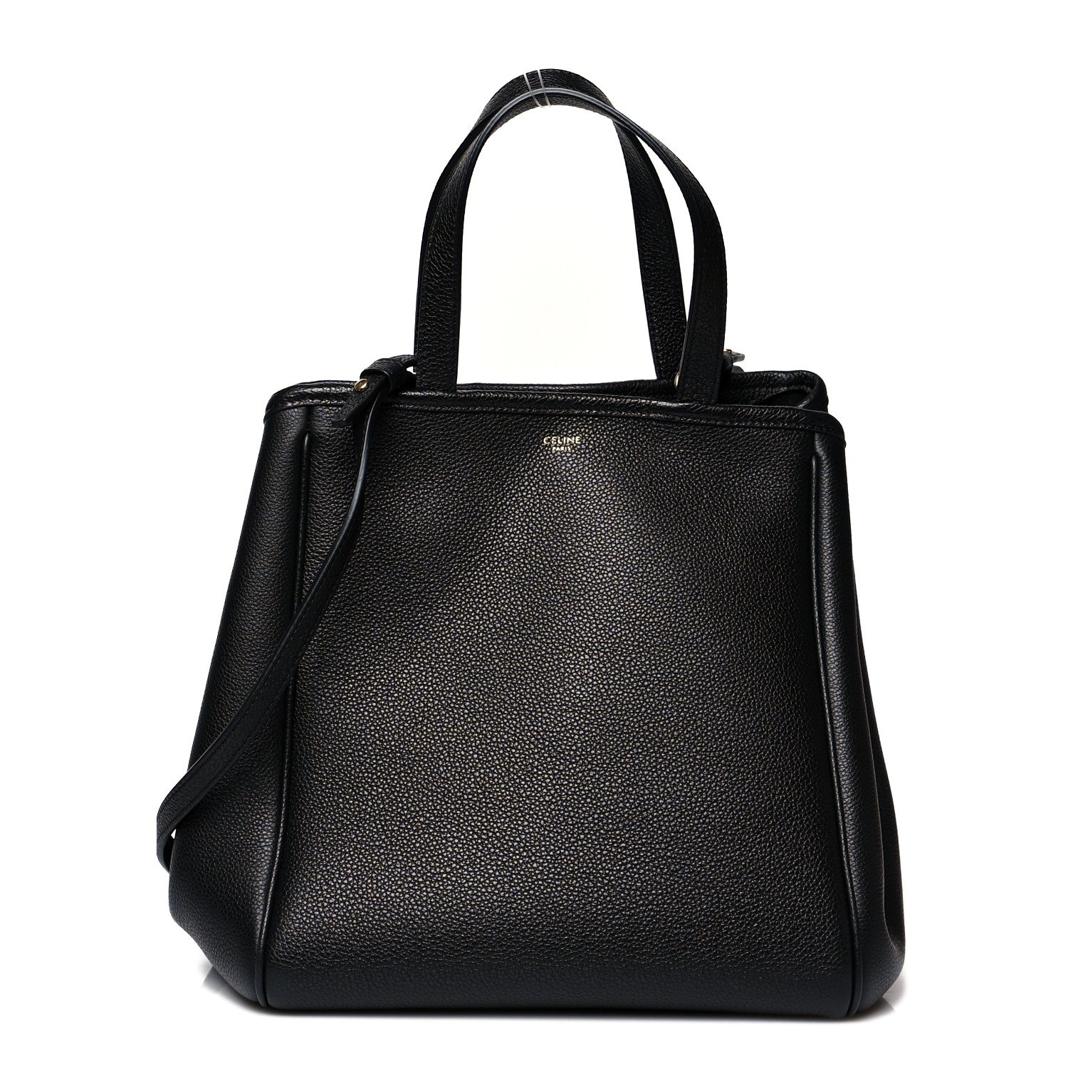Celine Grained Calfskin Small Folded Cabas Black 1081705