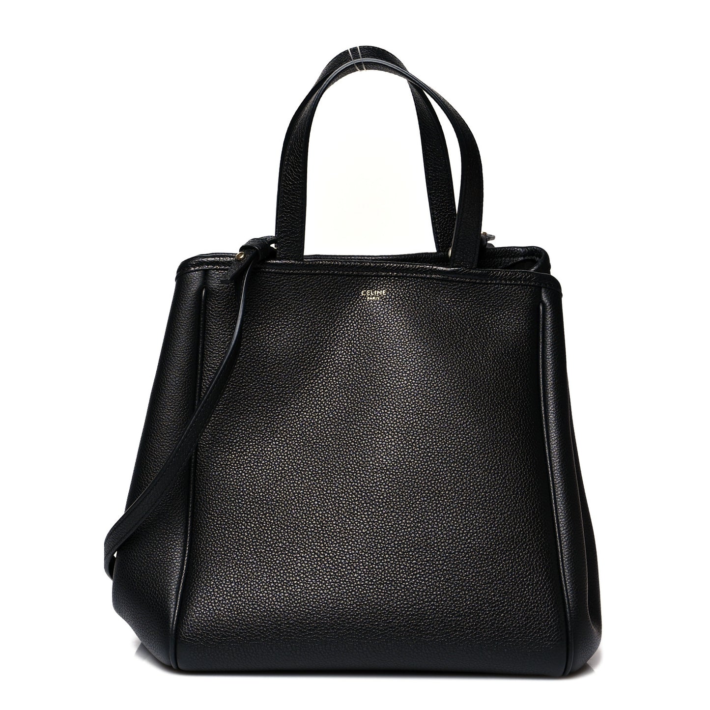 Grained Calfskin Small Folded Cabas Black
