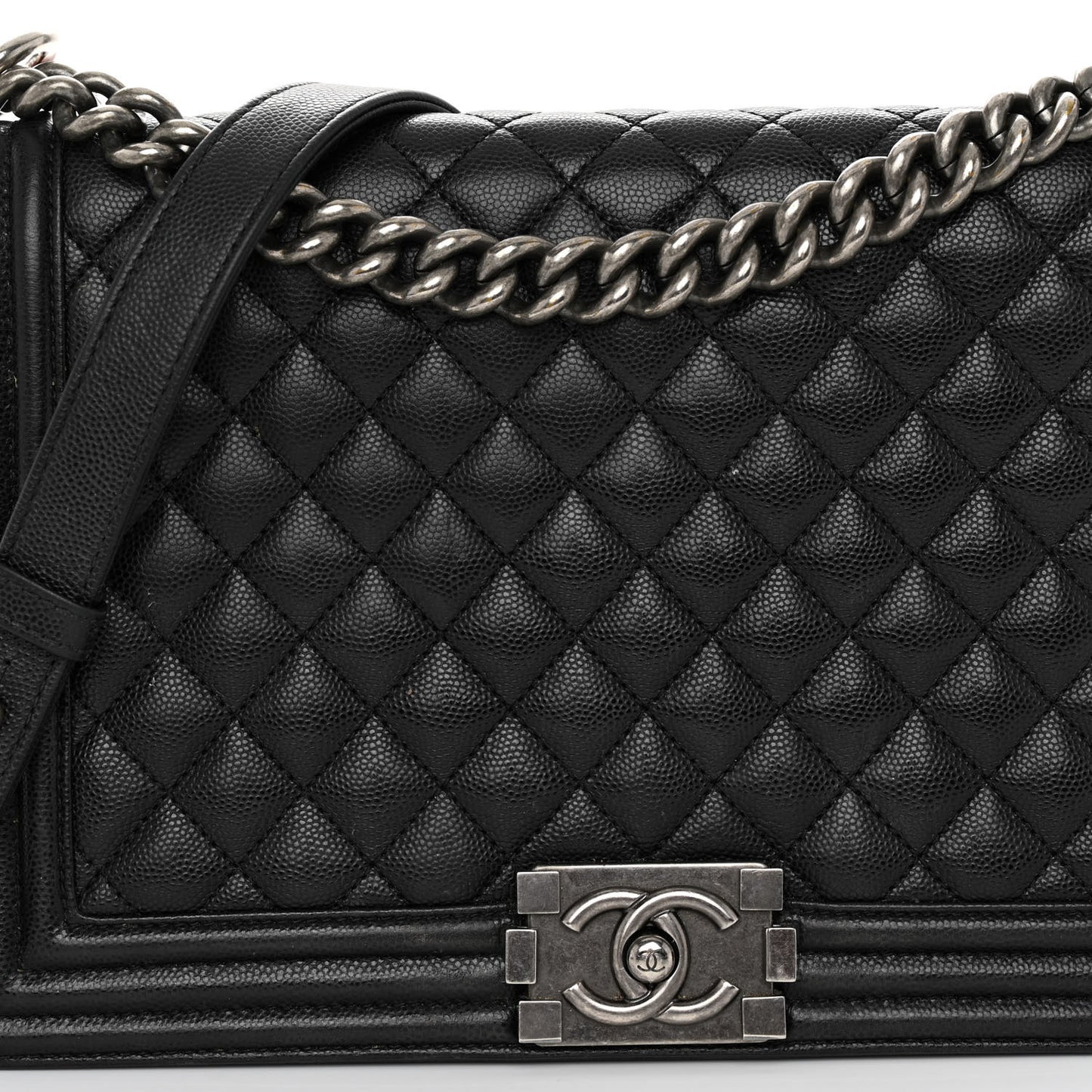 Caviar Quilted New Medium Boy Flap Black