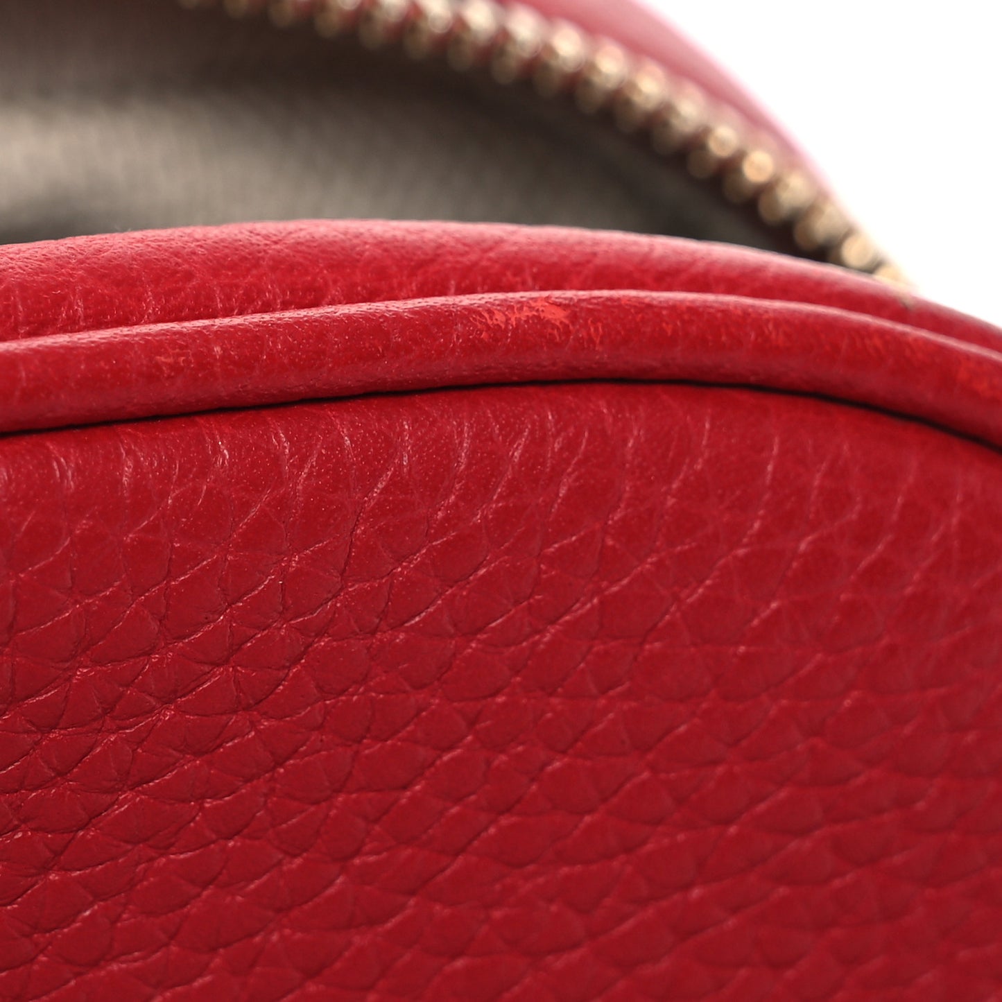 Pebbled Calfskin Small Soho Disco Bag Vibrant Red