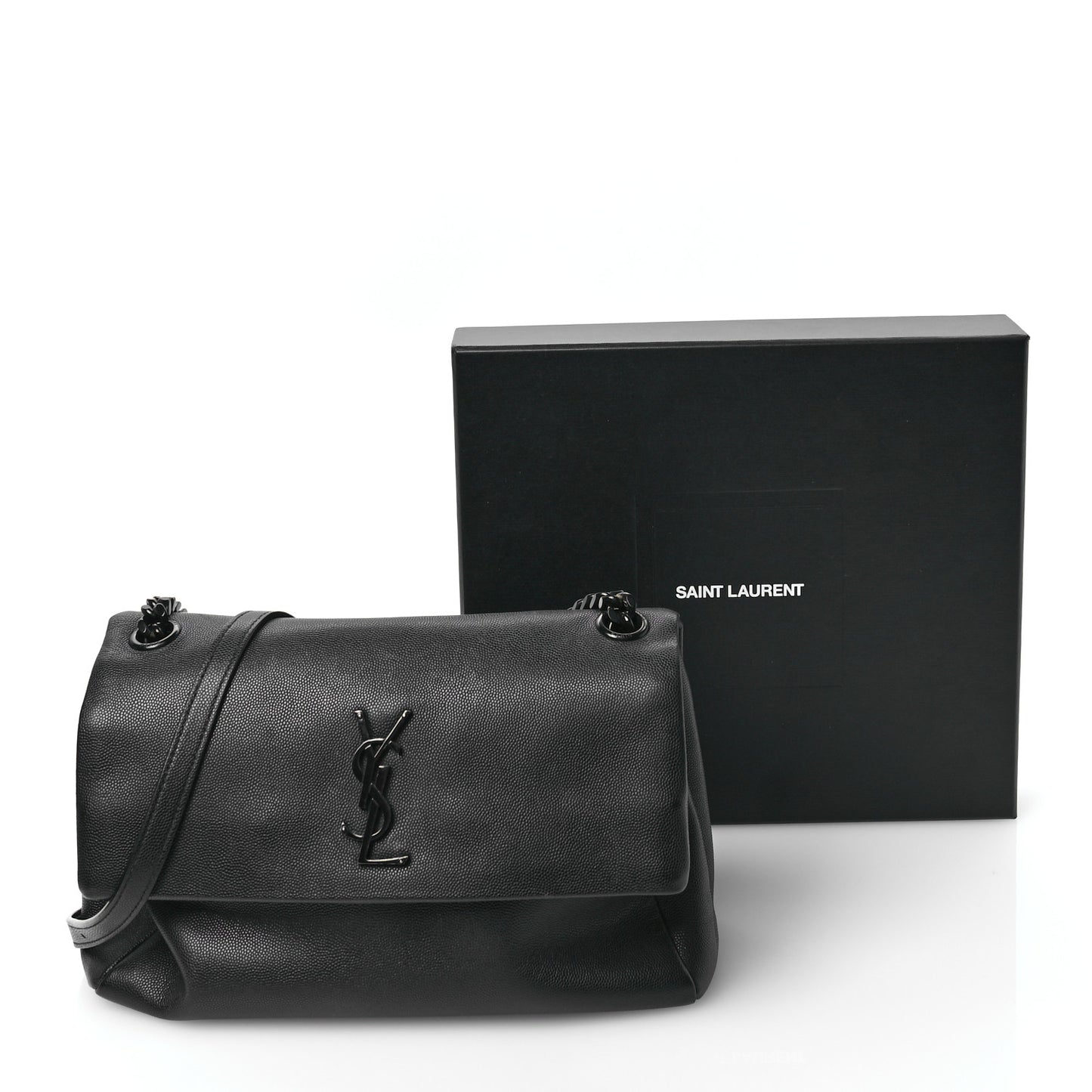 Grain De Poudre Medium West Hollywood Monogram Fold-Over Black