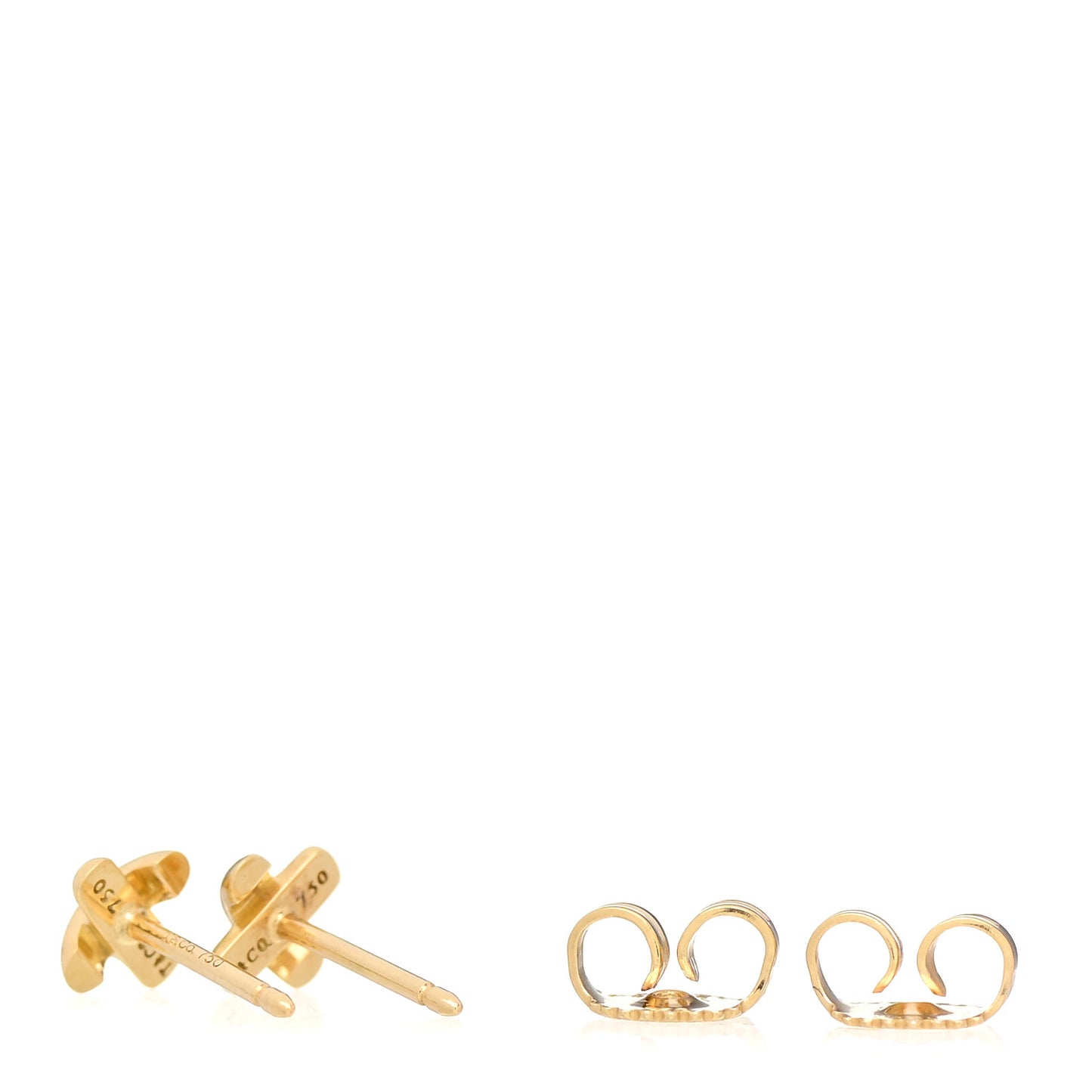 18K Yellow Gold 5mm Cross Stitch Earrings