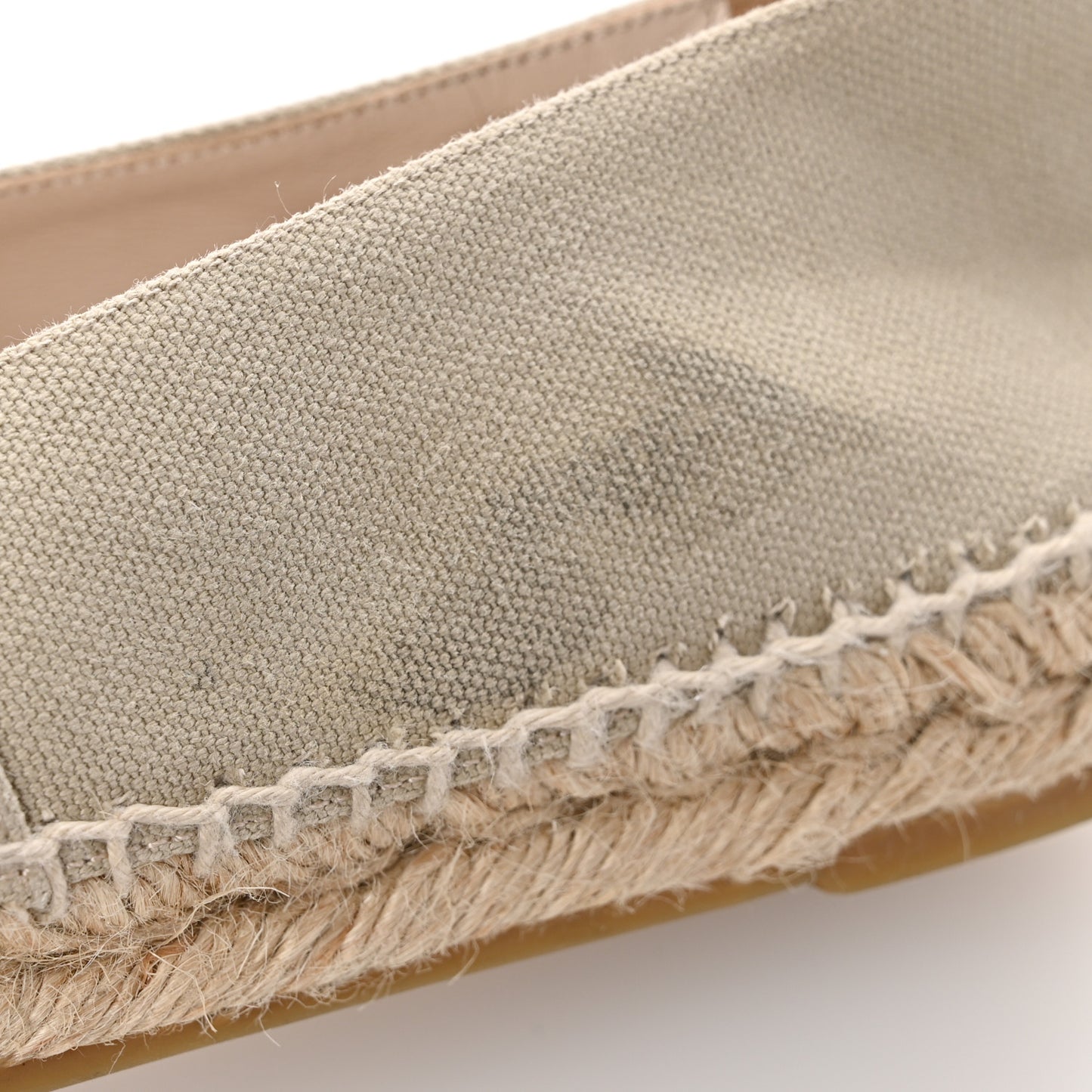 Canvas Grosgrain CC Espadrilles 40 Light Green Black