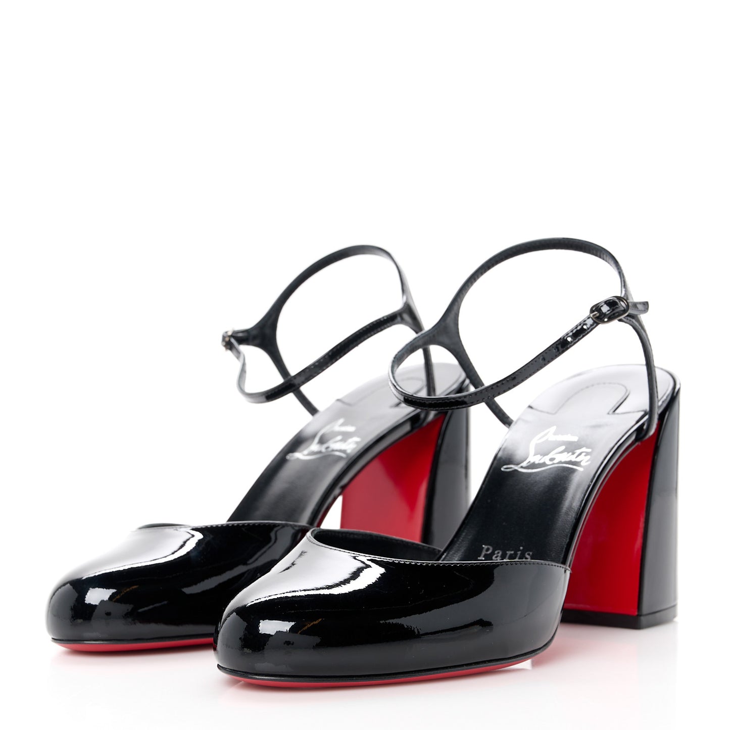 Patent 85 Jane Ankle Strap Pumps 38 Black