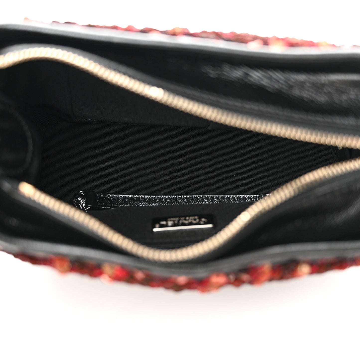 Sequin Calfskin Small Gabrielle Hobo Red Black