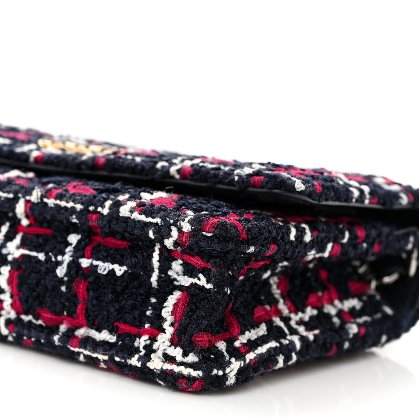 Tweed Quilted Chanel 19 Wallet On Chain WOC White Navy Blue Red