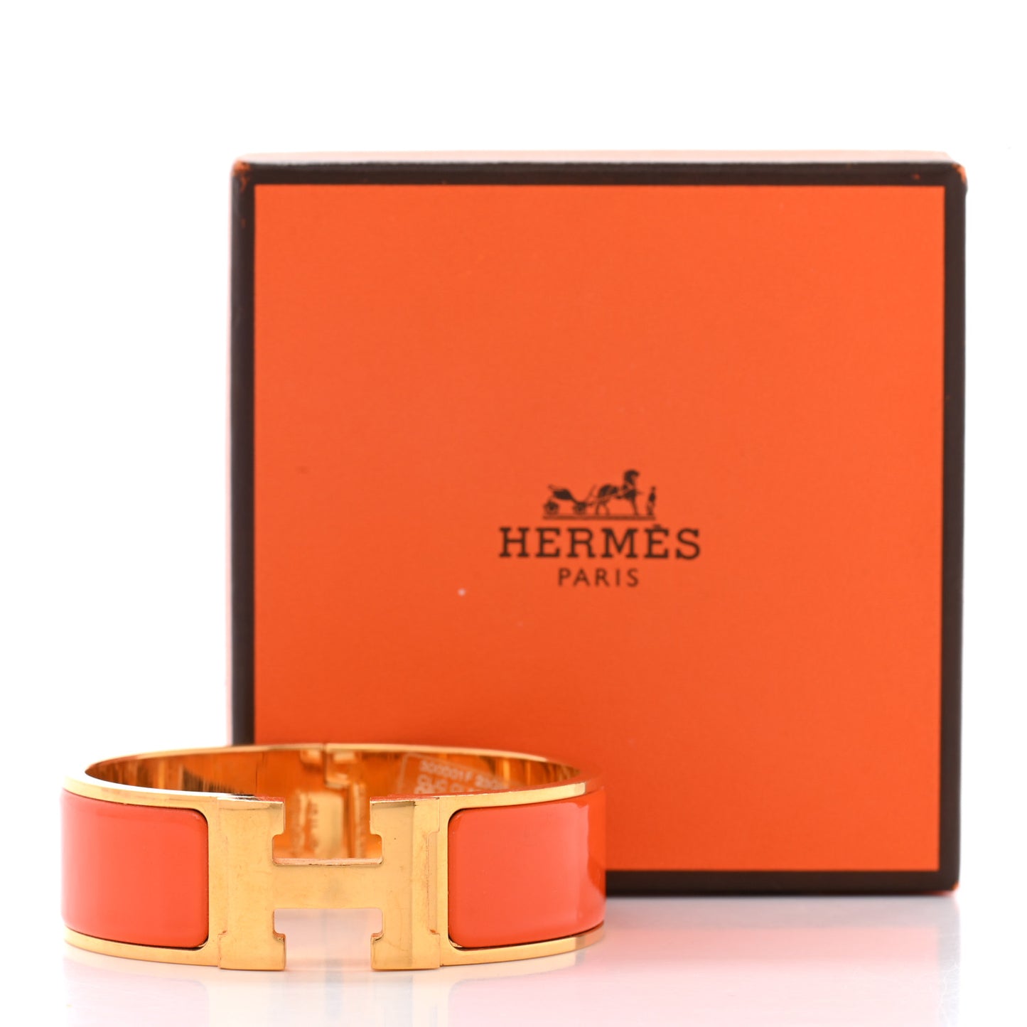 Enamel Wide Clic Clac H Bracelet GM Orange