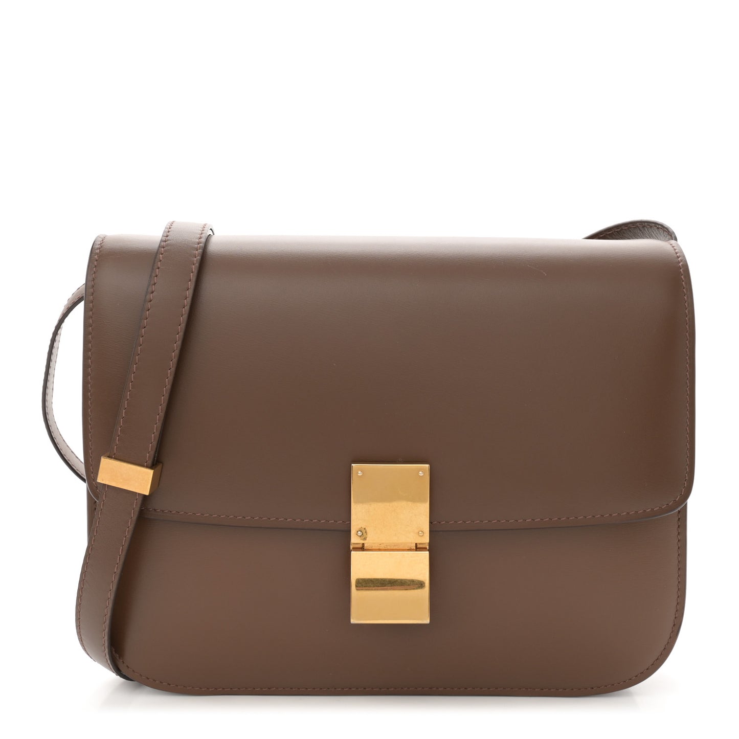 Box Calfskin Medium Classic Box Flap Bag Camel