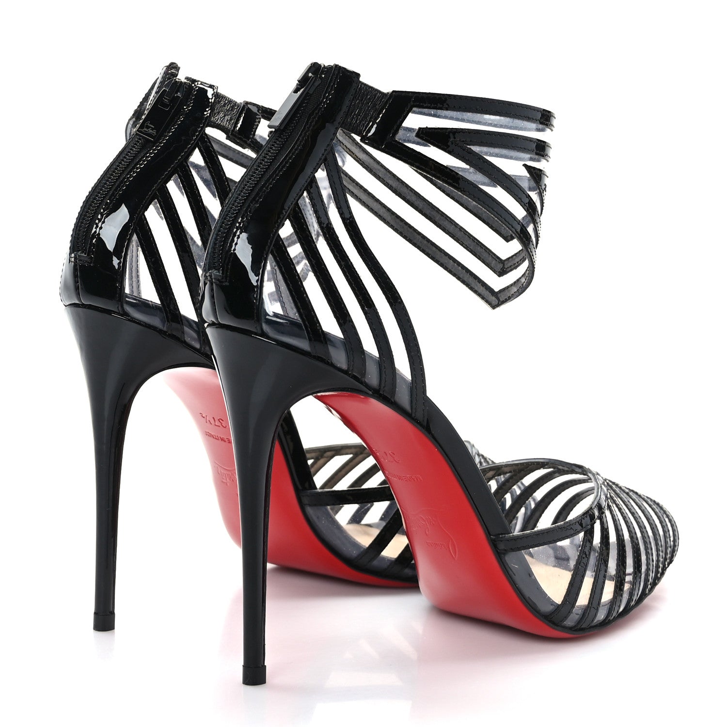 Christian Louboutin Specchio PVC Maratena 100 Sandal Heels 37.5 Black 4 of 7