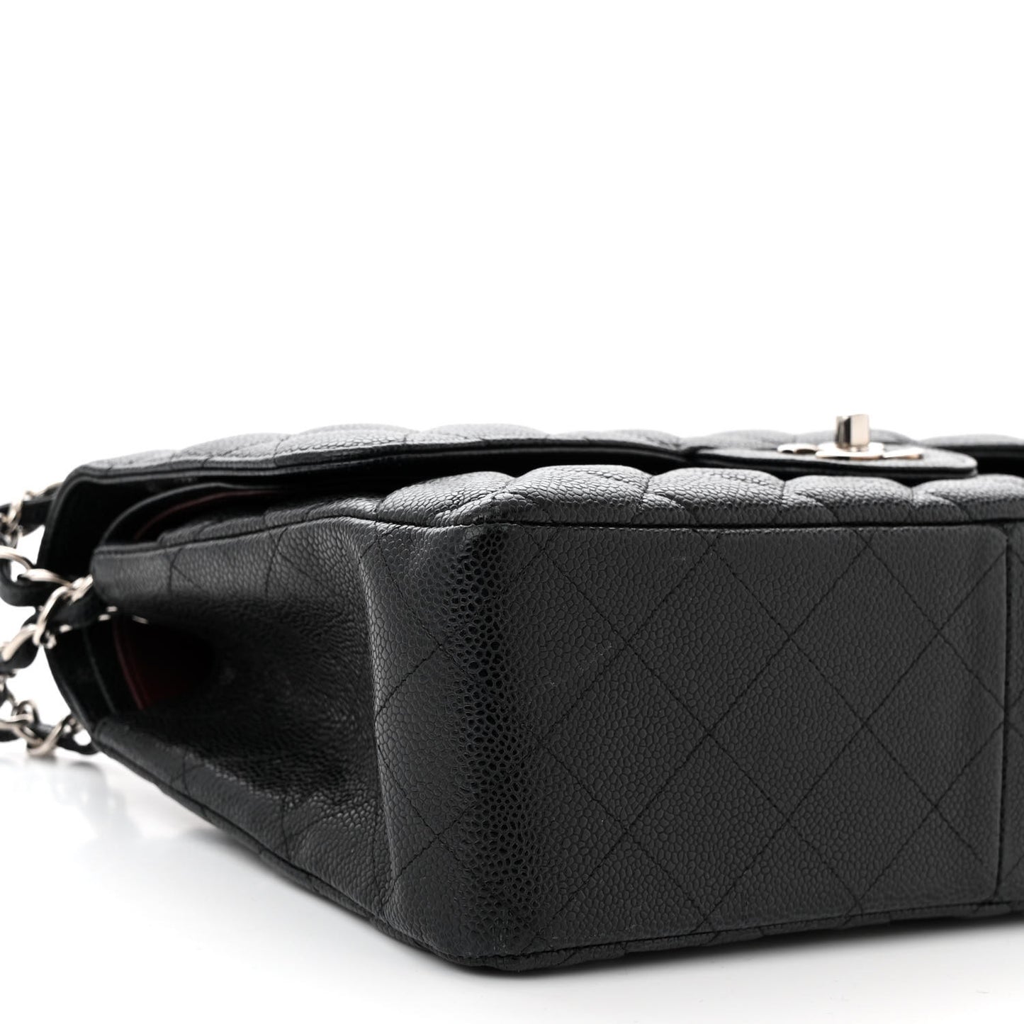 Caviar Quilted Jumbo Double Flap Black