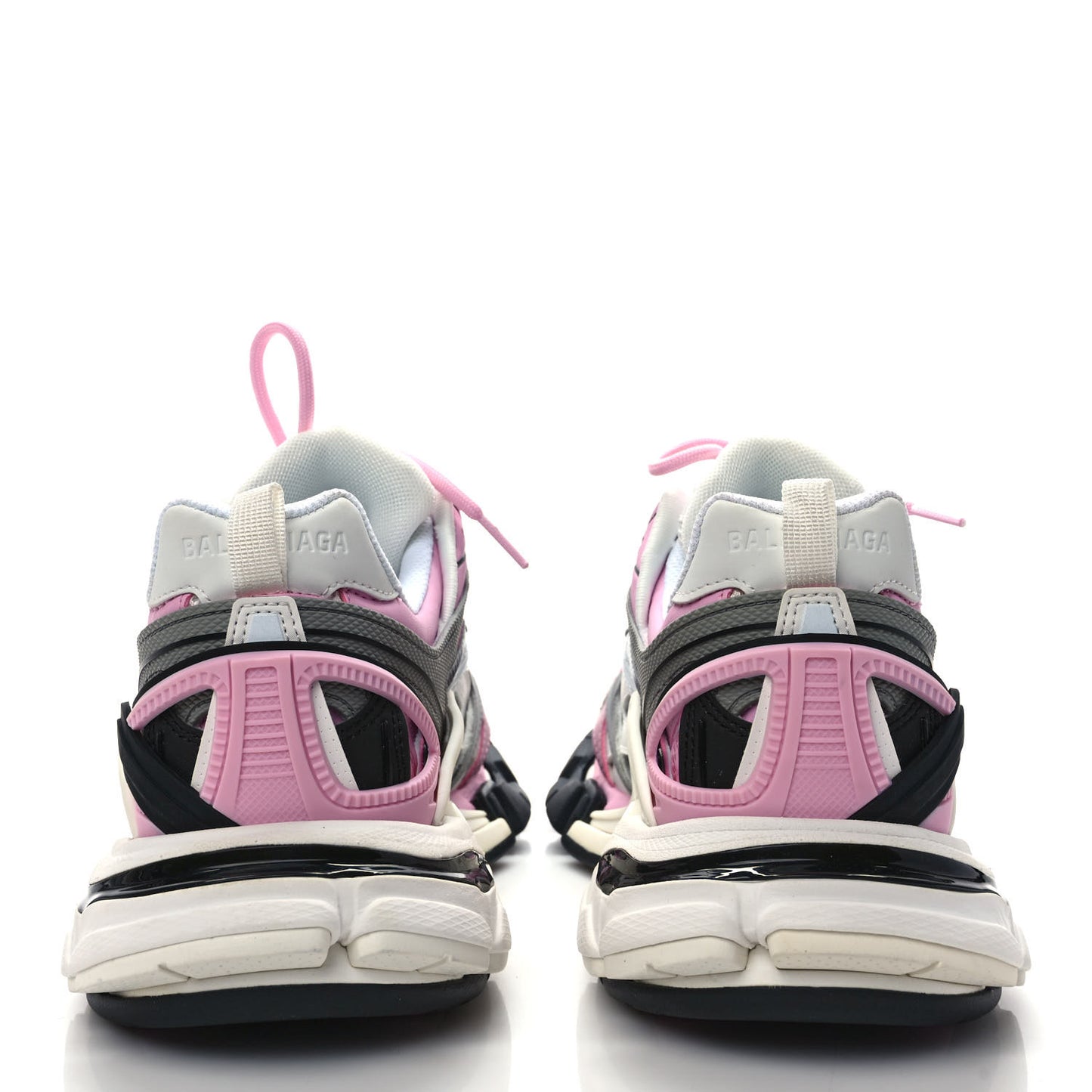 Rubber Mesh Tri-Color Womens Track.2 Open Sneakers 39 Pink Grey White