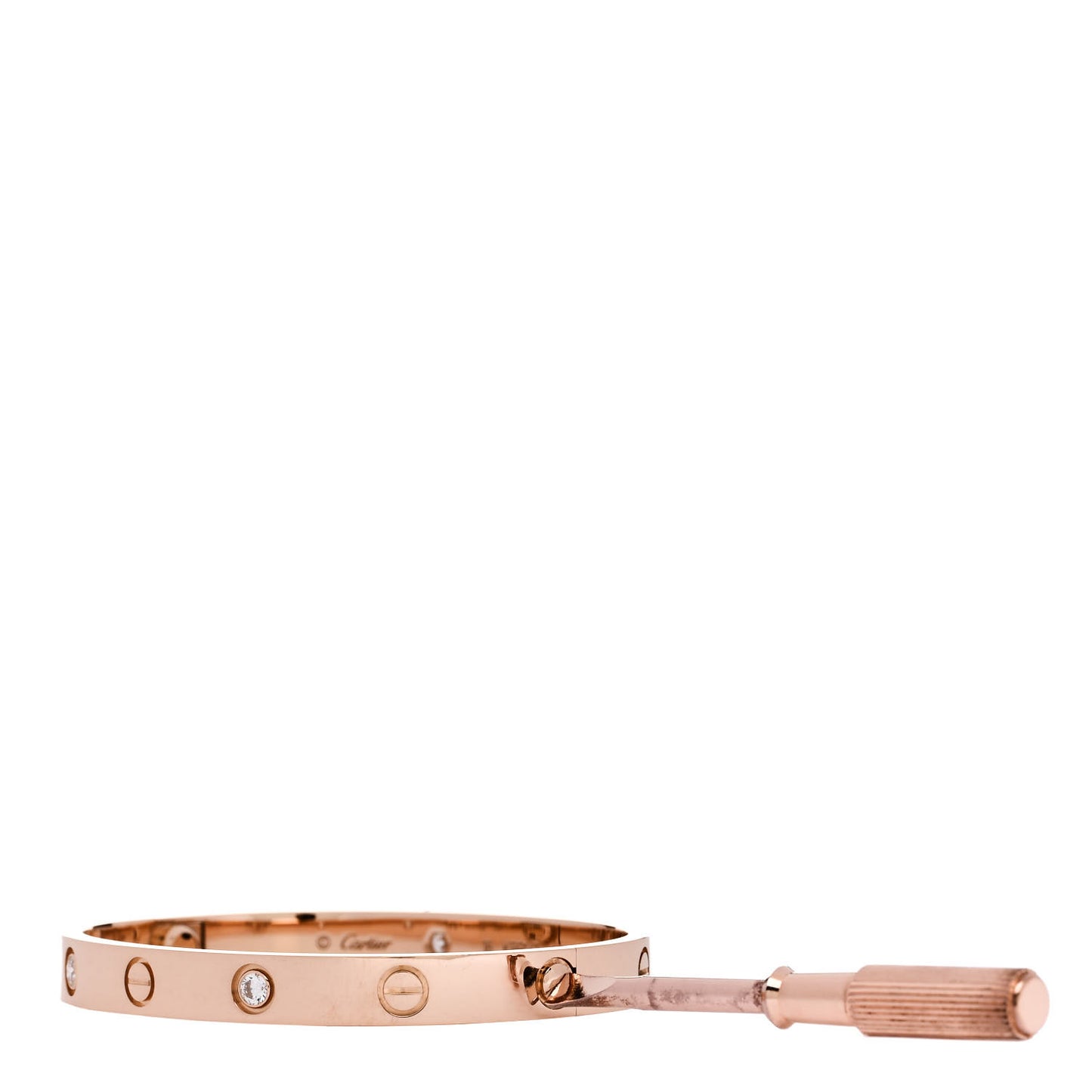 18K Pink Gold 4 Diamond LOVE Bracelet 16