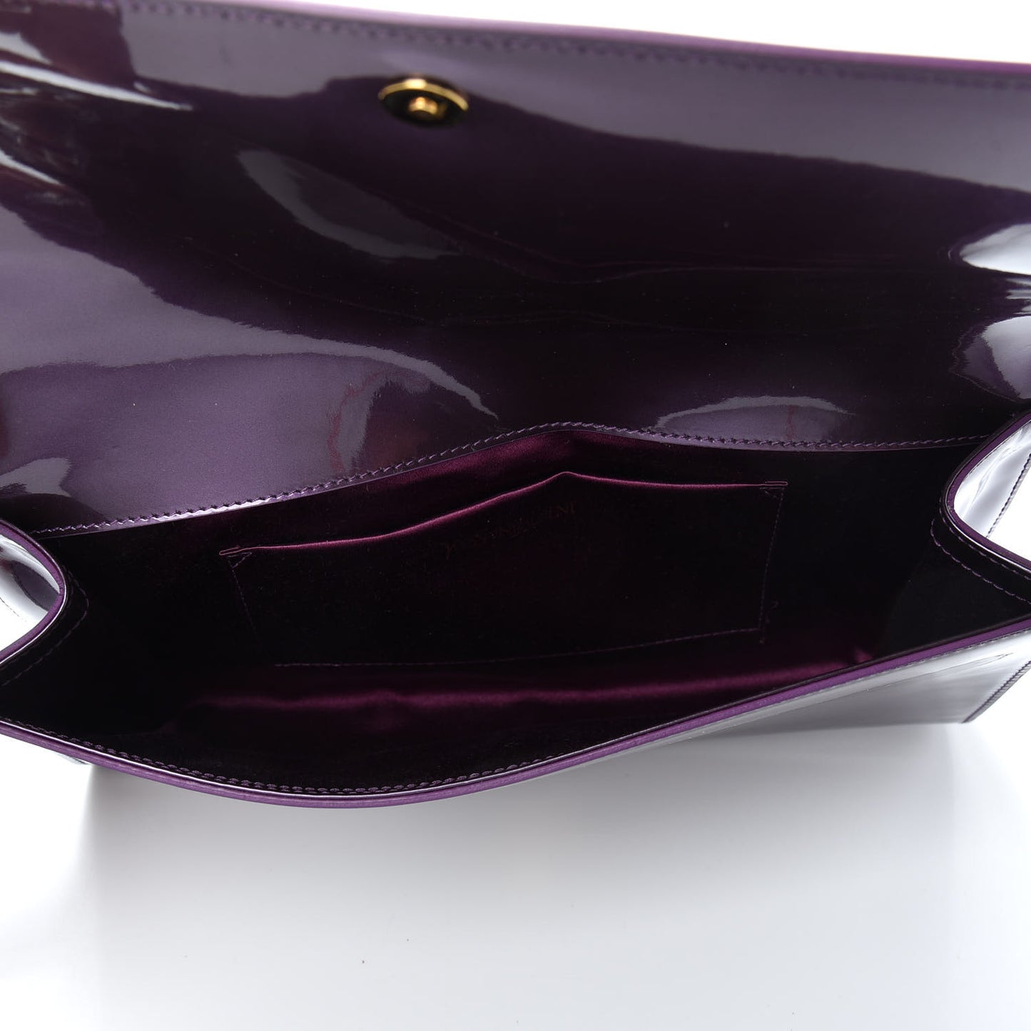 Patent Calfskin Monogram Large Belle De Jour Clutch Purple