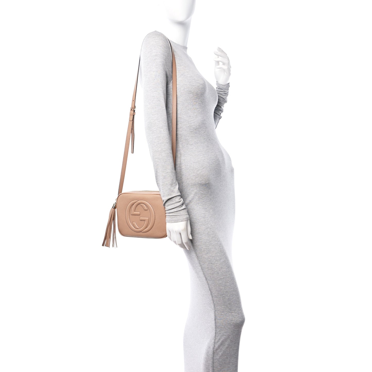 Pebbled Calfskin Small Soho Disco Bag Camelia