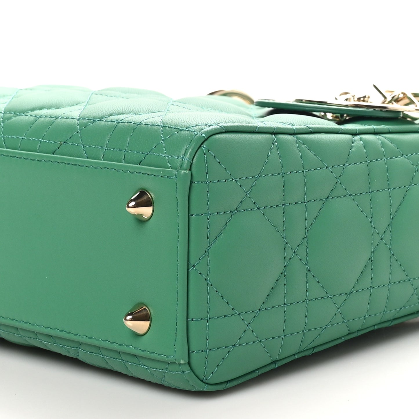 Lambskin Cannage Small My ABCDior Lady Dior Green