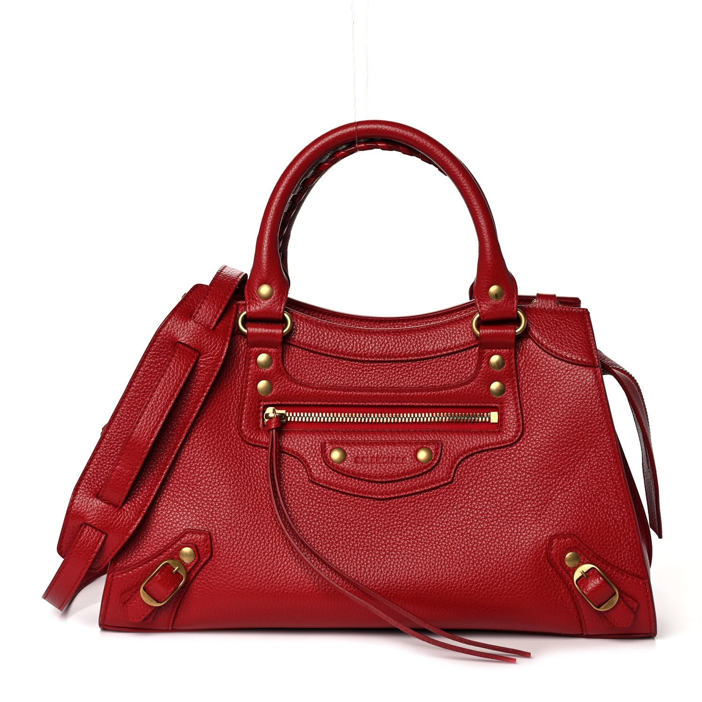 Grained Calfskin Neo Classic Gold Hardware S City Medium Red