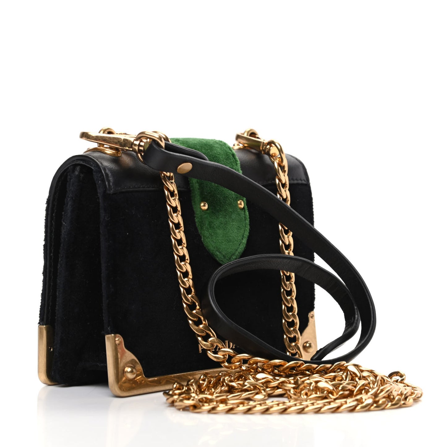 Velvet City Calfskin Micro Cahier Bag Black Alloro