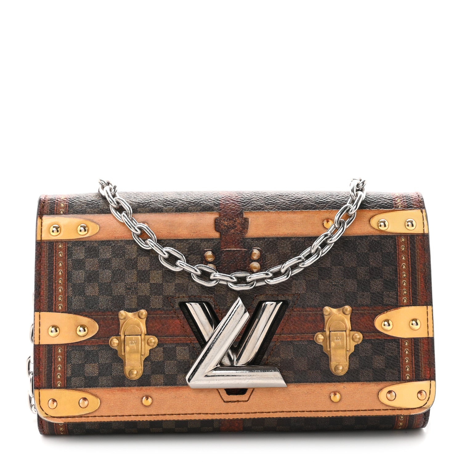Louis Vuitton Transformed Damier Ebene Time Trunk Twist Chain