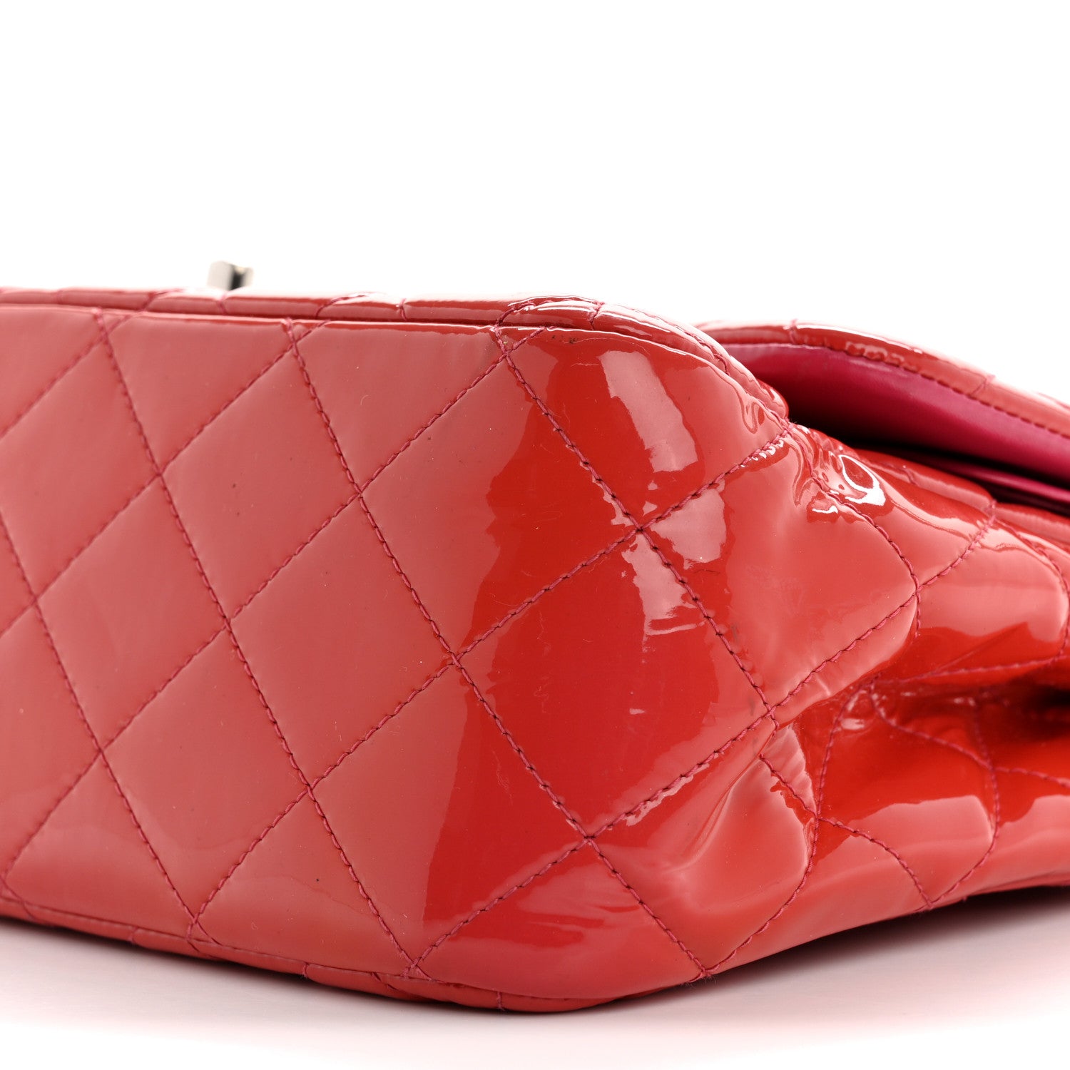 Chanel Patent Quilted Jumbo Double Flap Pink 10 of 16