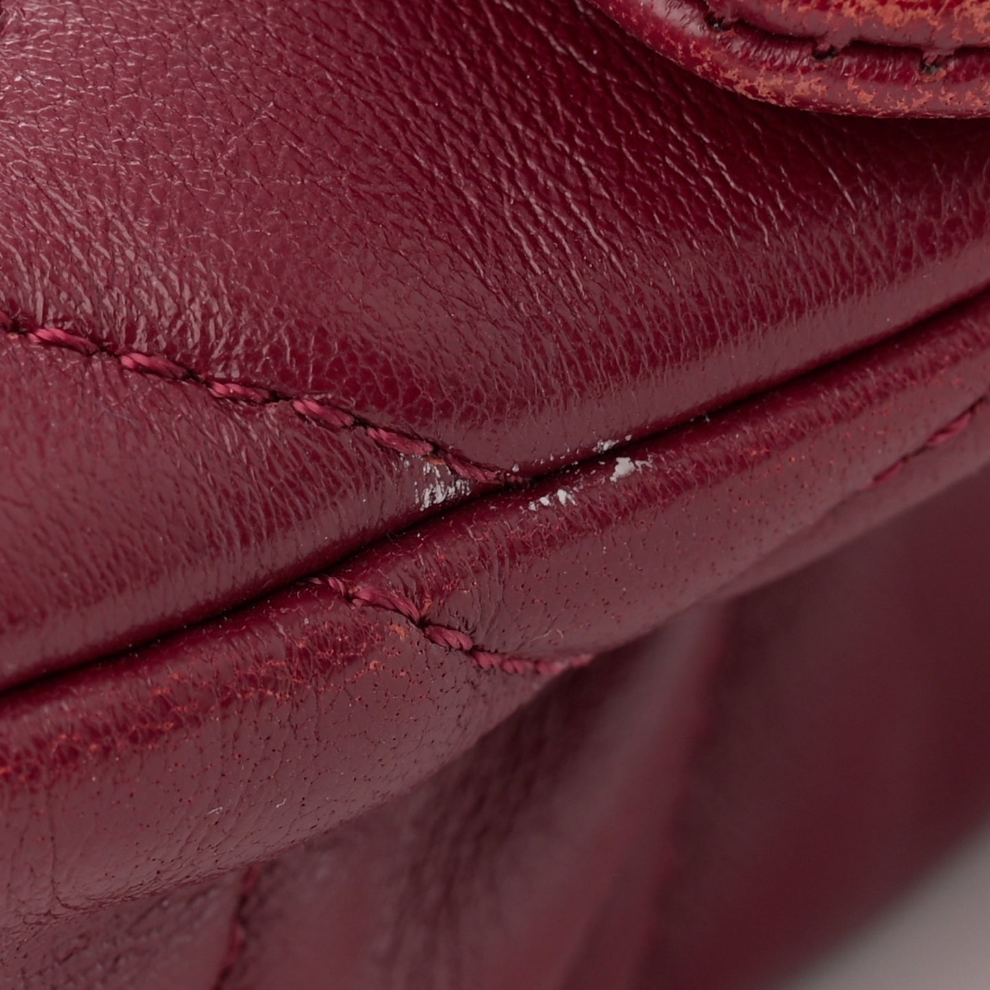 Lambskin Quilted Fancy Jewel Flap Burgundy