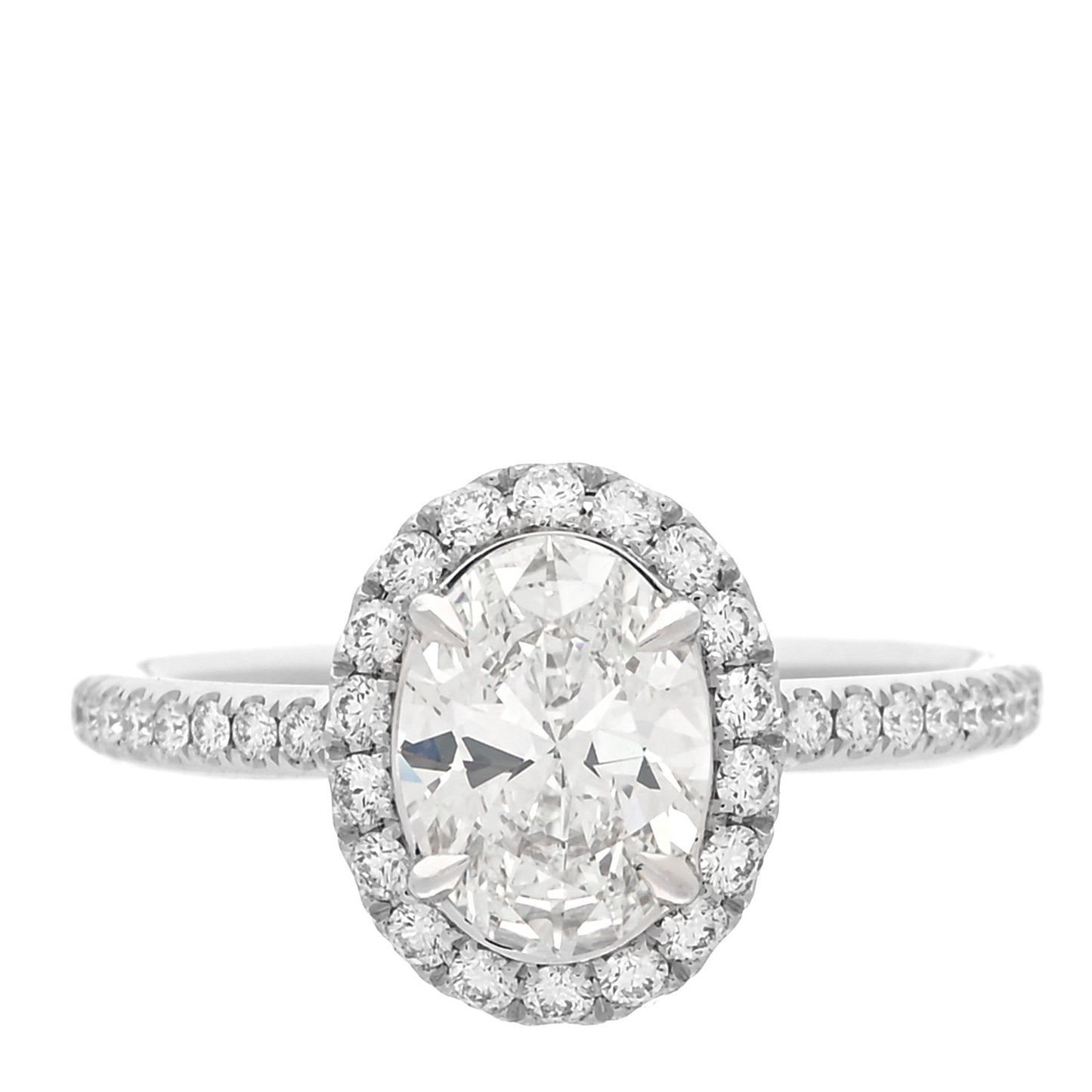 Platinum Diamond 1.10ct The One Oval Shaped Micropave Engagement Ring 50 5.5