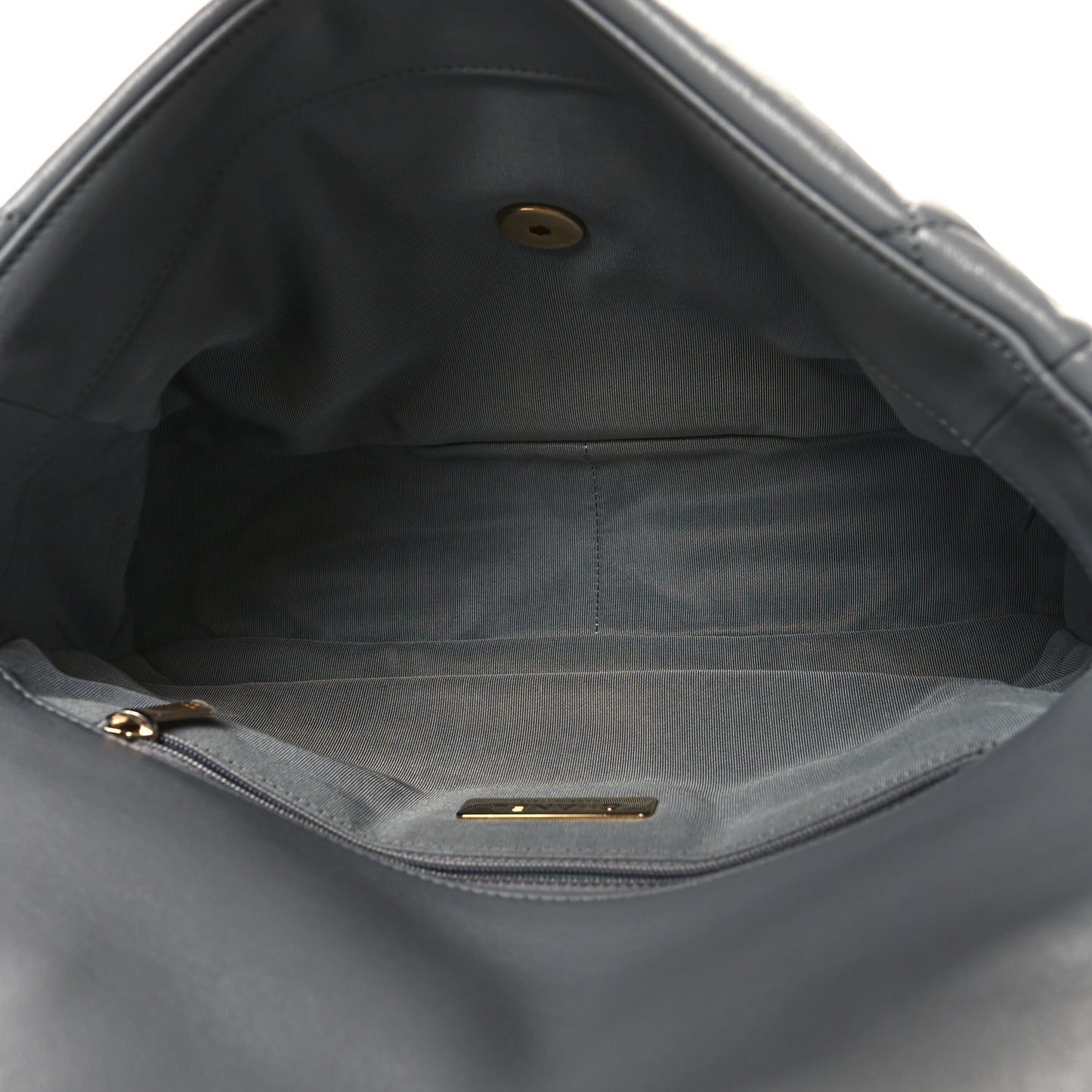 Lambskin Quilted Large Chanel 19 Flap Grey