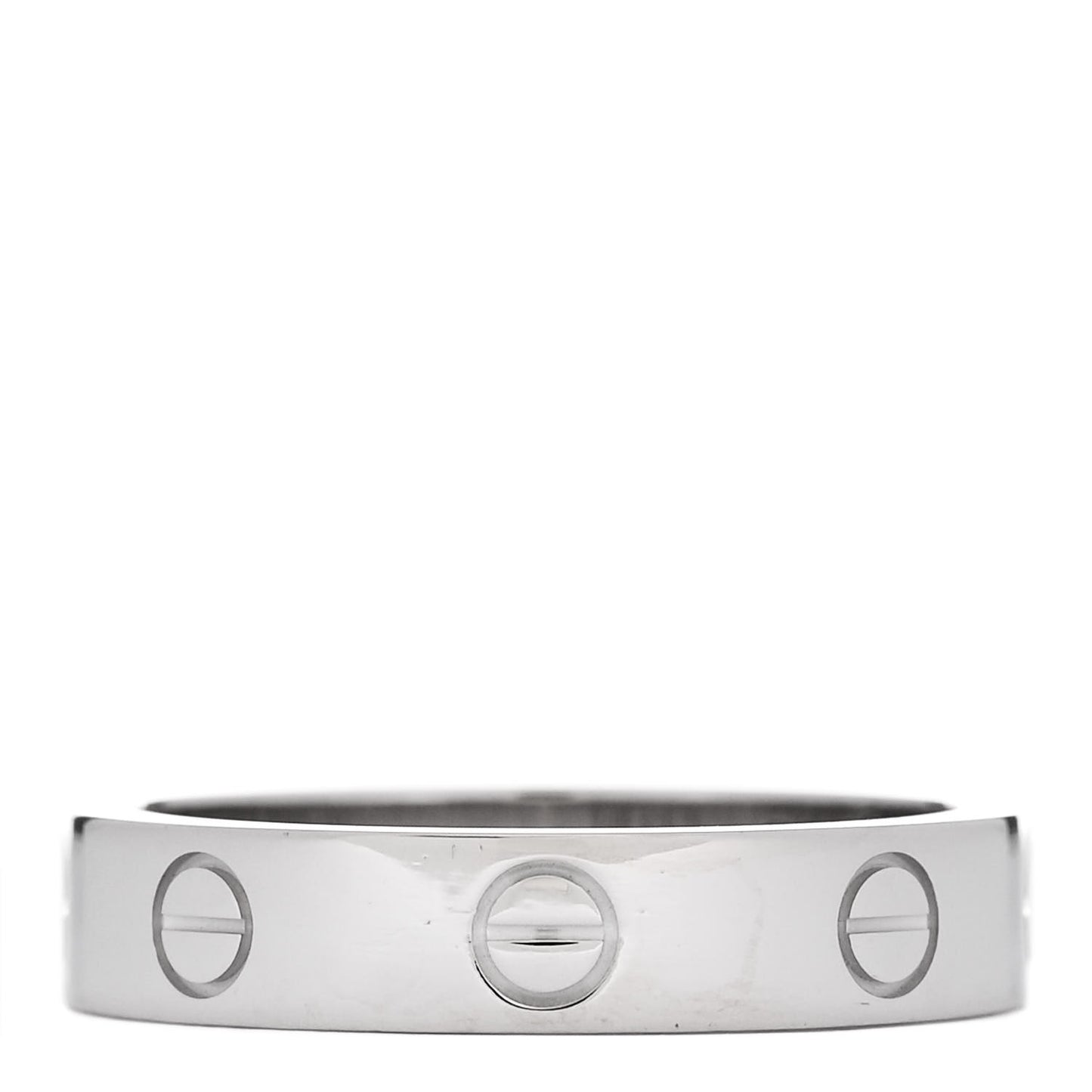 18K White Gold Diamond 4mm LOVE Wedding Band Ring 52 6