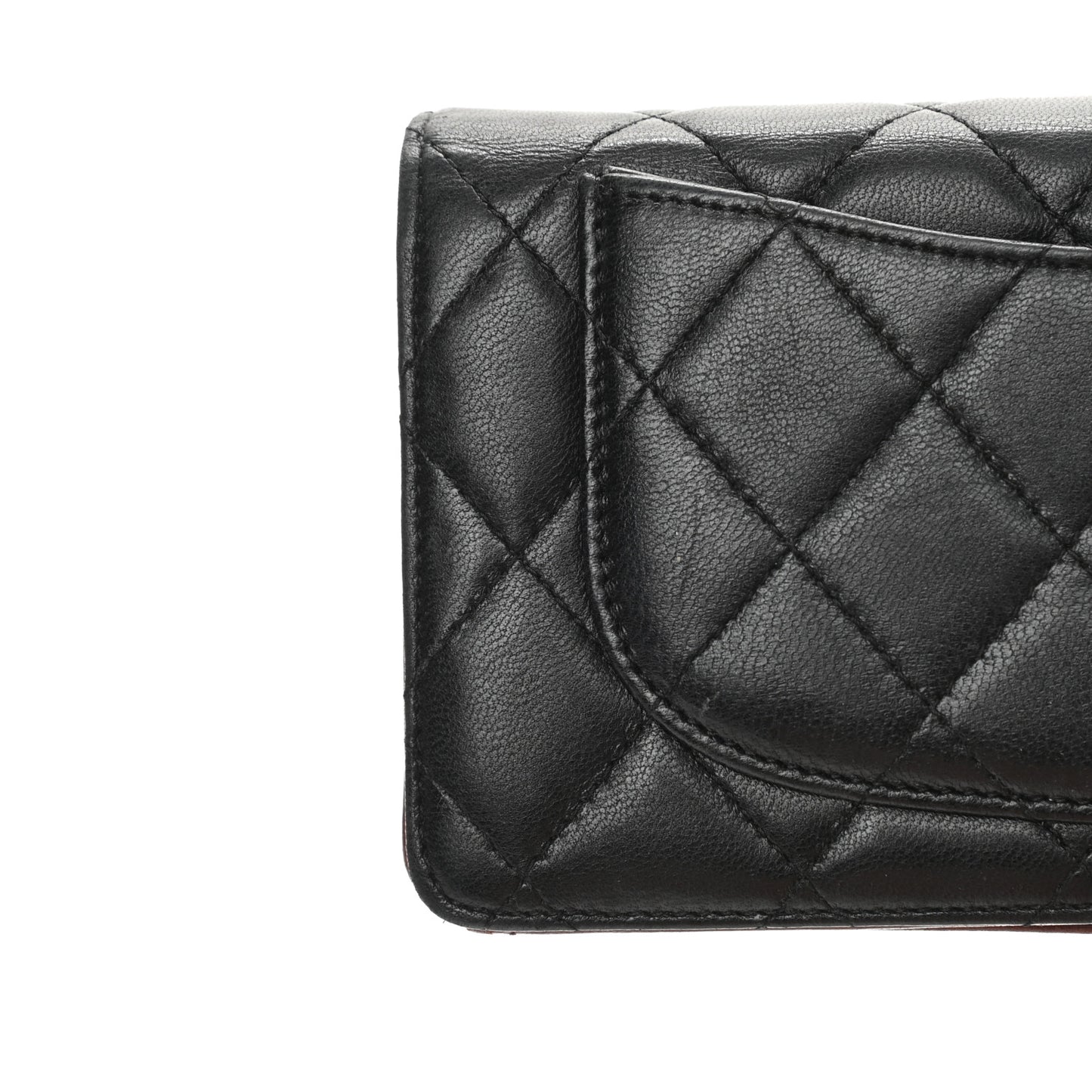 Lambskin Quilted Yen Wallet Black